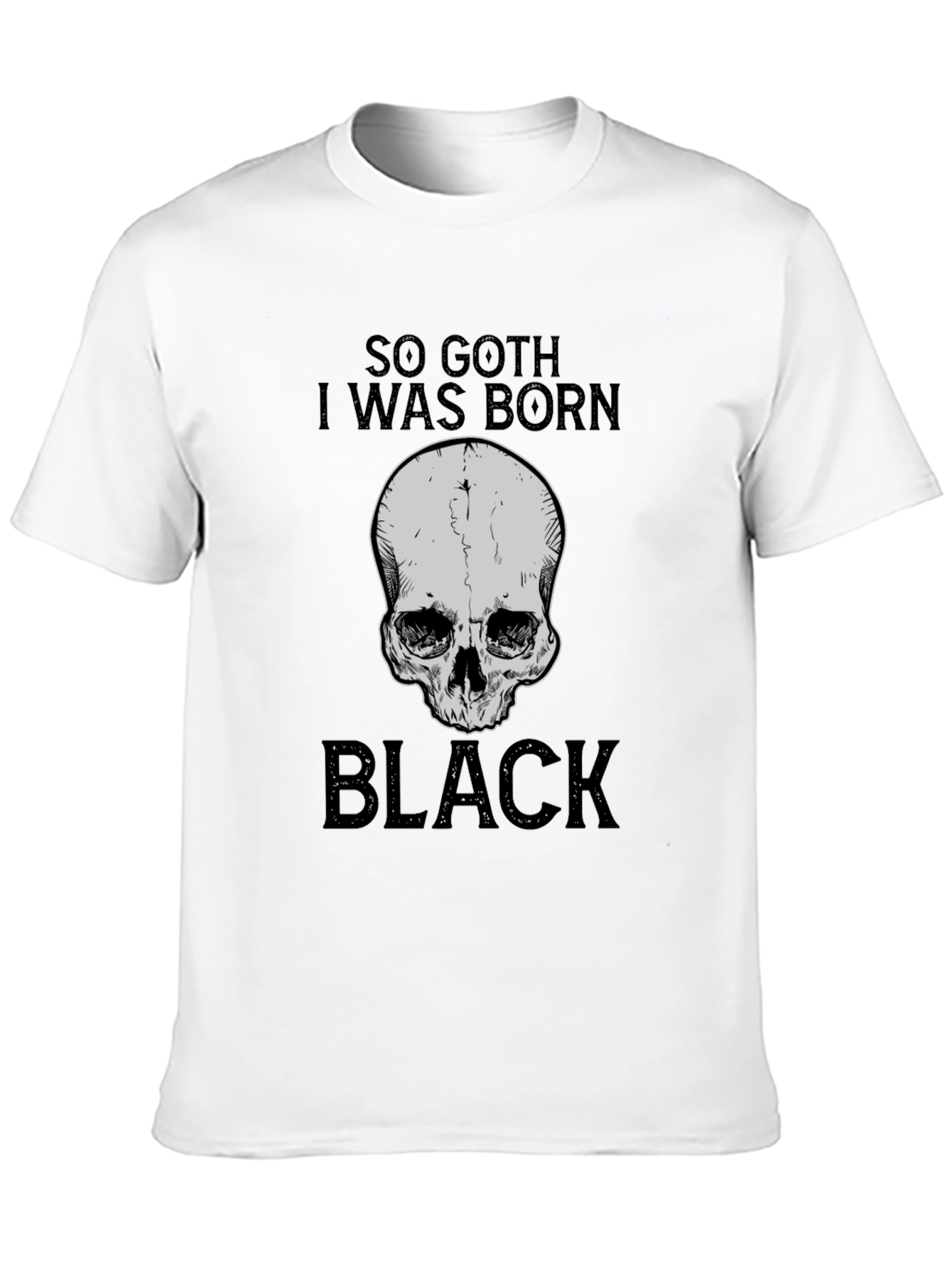 Black So Goth I Was Born Black T-Shirt - Skull Graphic Tee view 10