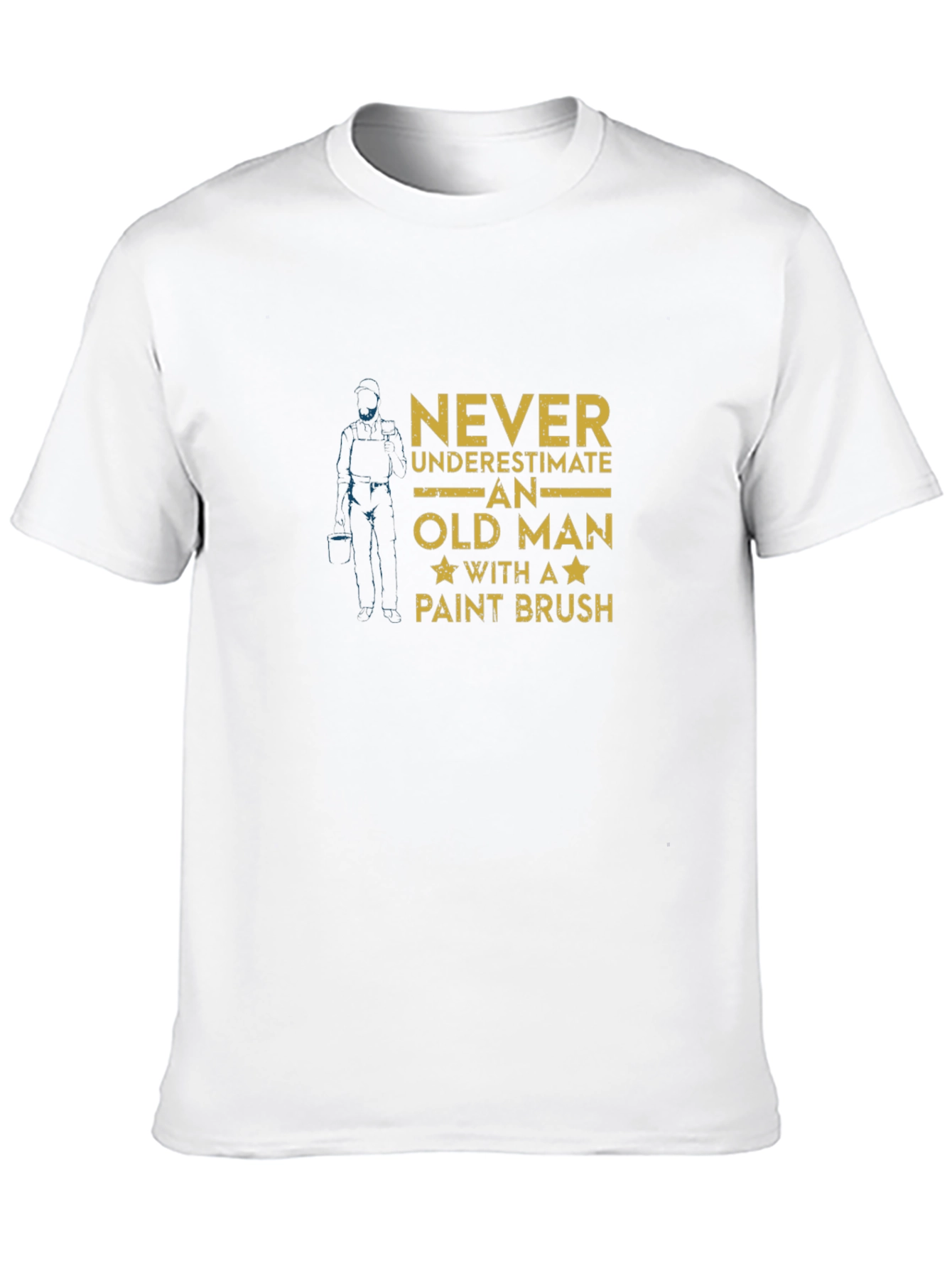 Black Never Underestimate Old Man with Paint Brush Graphic Tee view 10