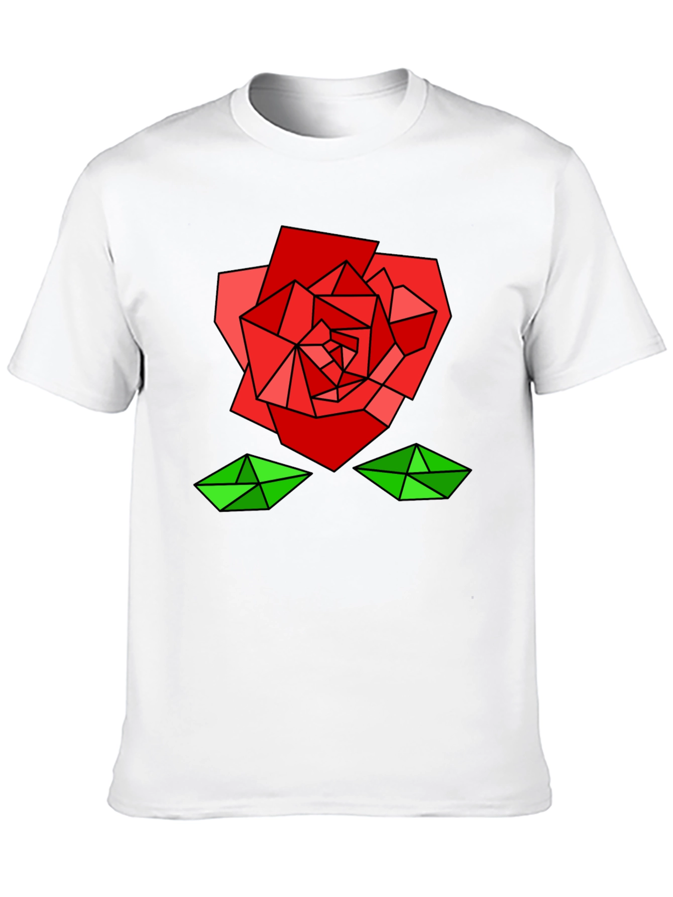 Black Geometric Rose Graphic Tee - Modern Artistic Design view 10