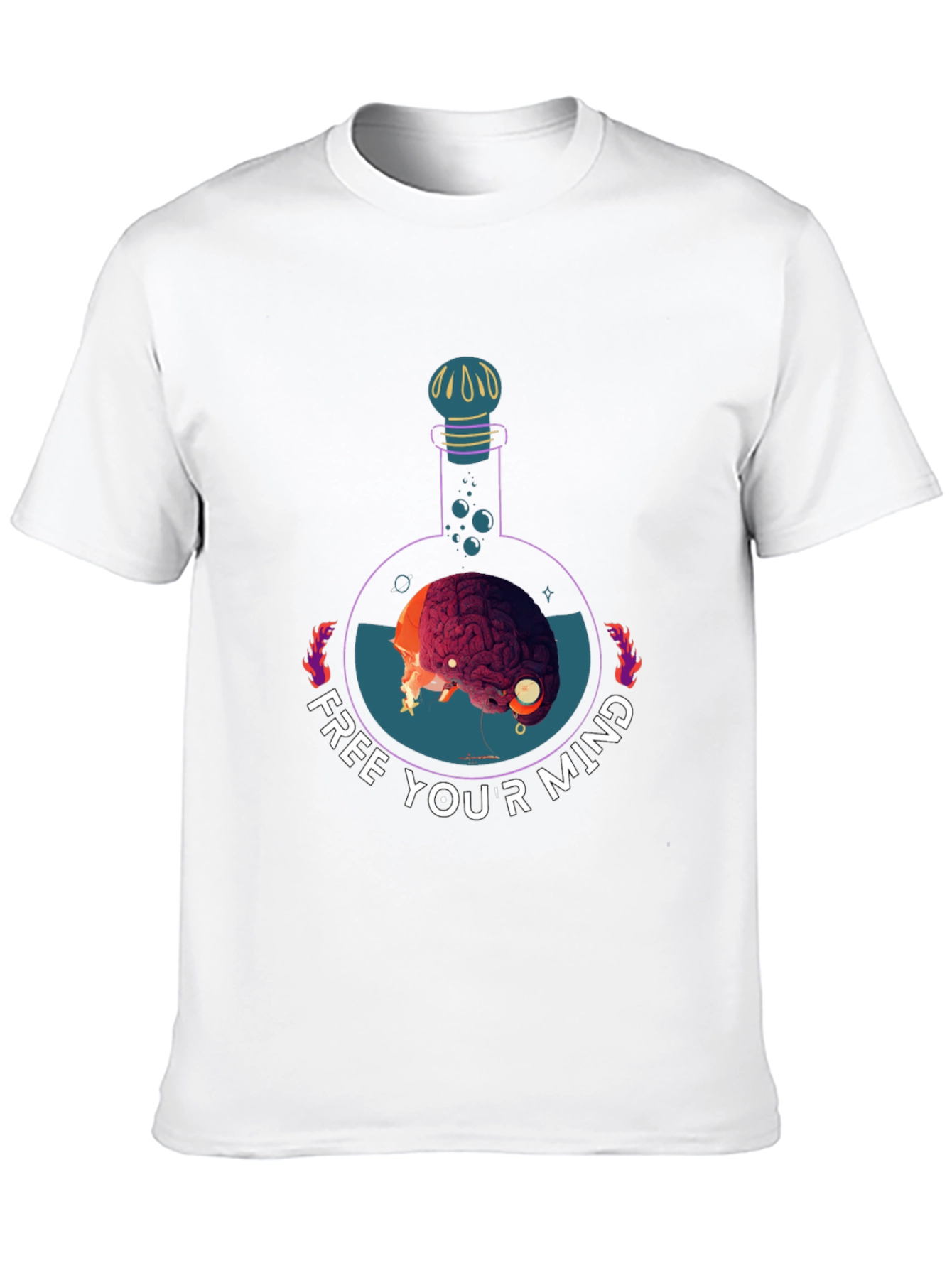 Black Free Your Mind Graphic Tee - Brain Potion Shirt view 10