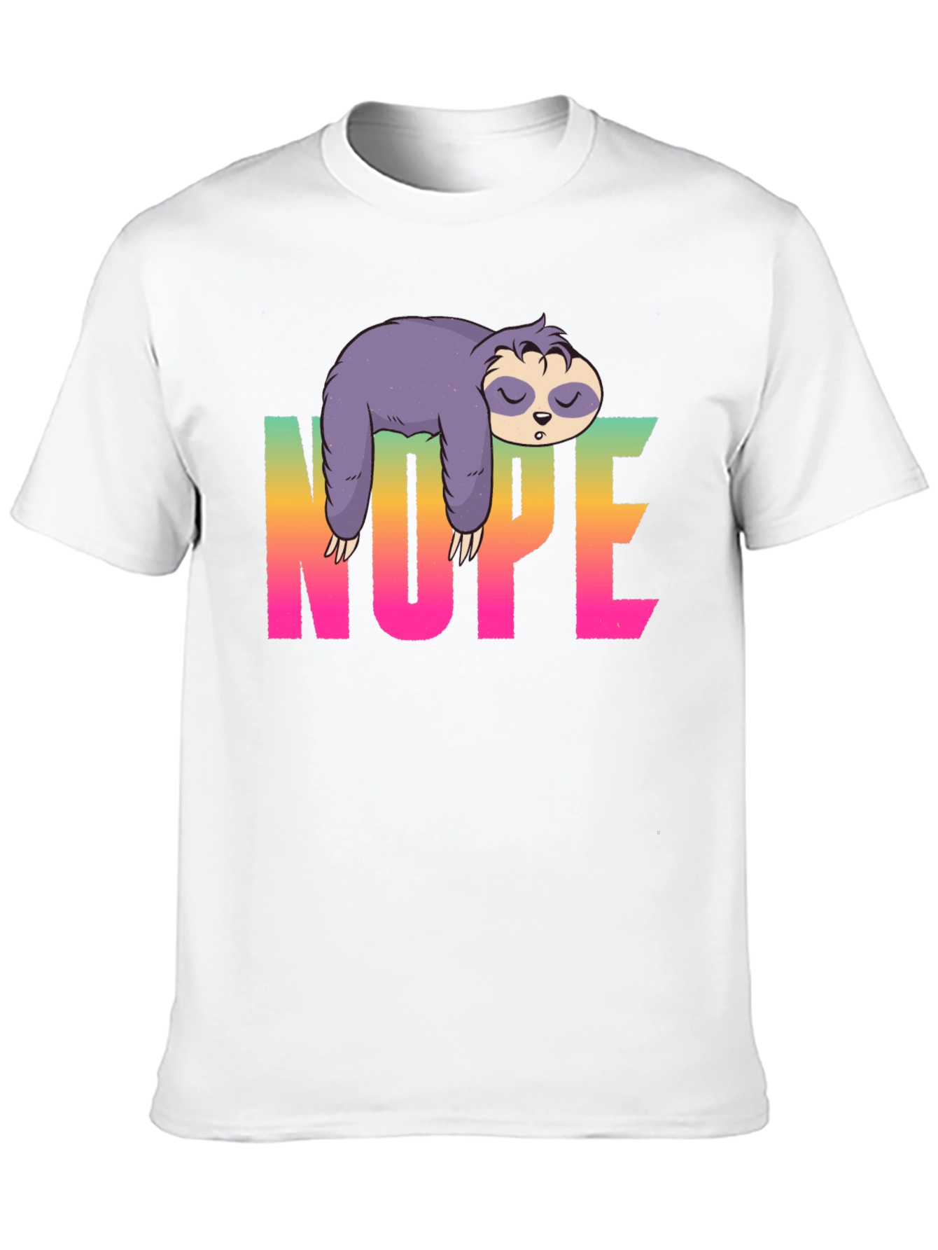 Black Nope Sloth Graphic Tee - Relaxed Style view 10