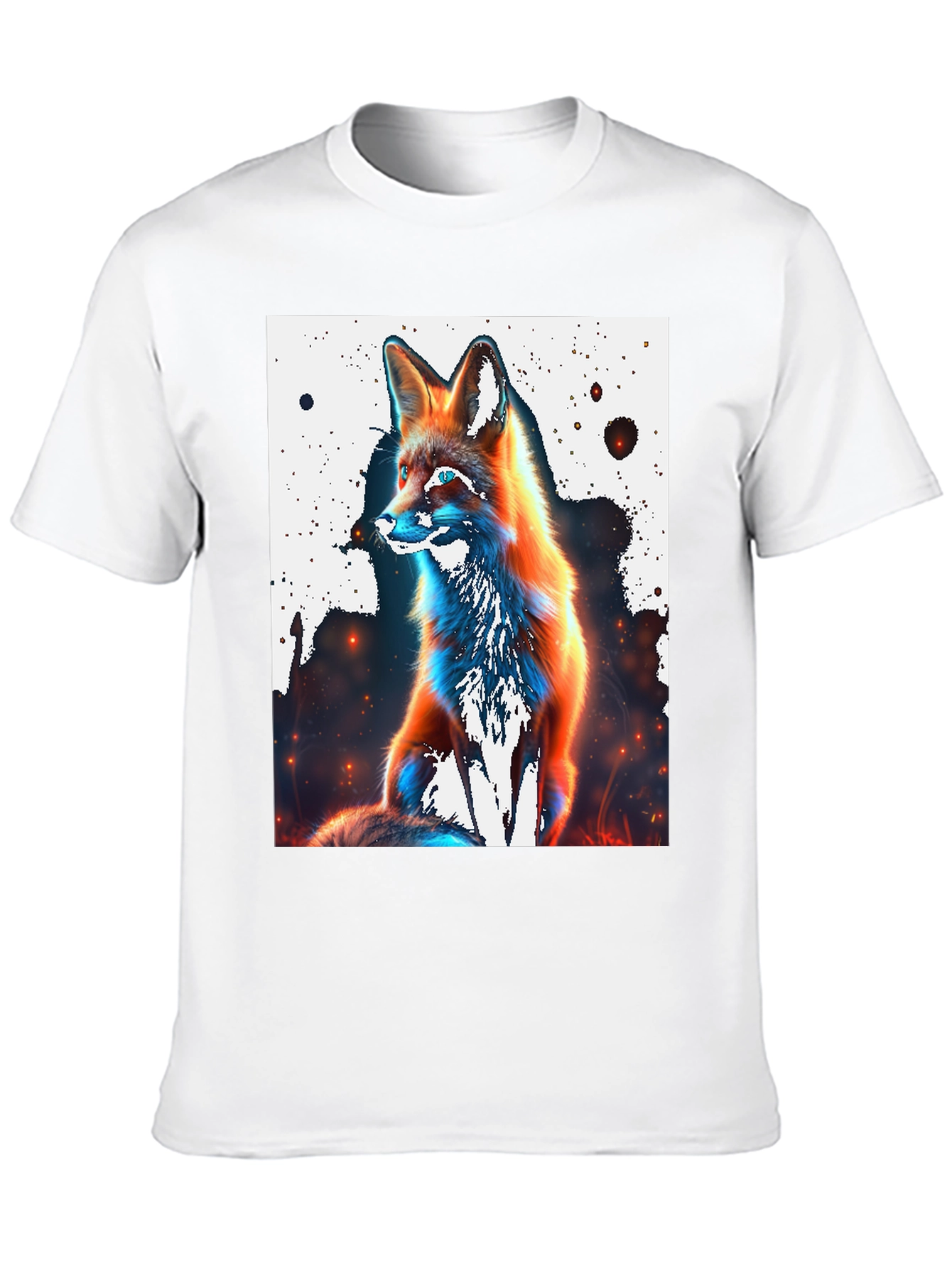 Black Cool Fox Graphic Tee - Stylish Men's Black T-Shirt view 10