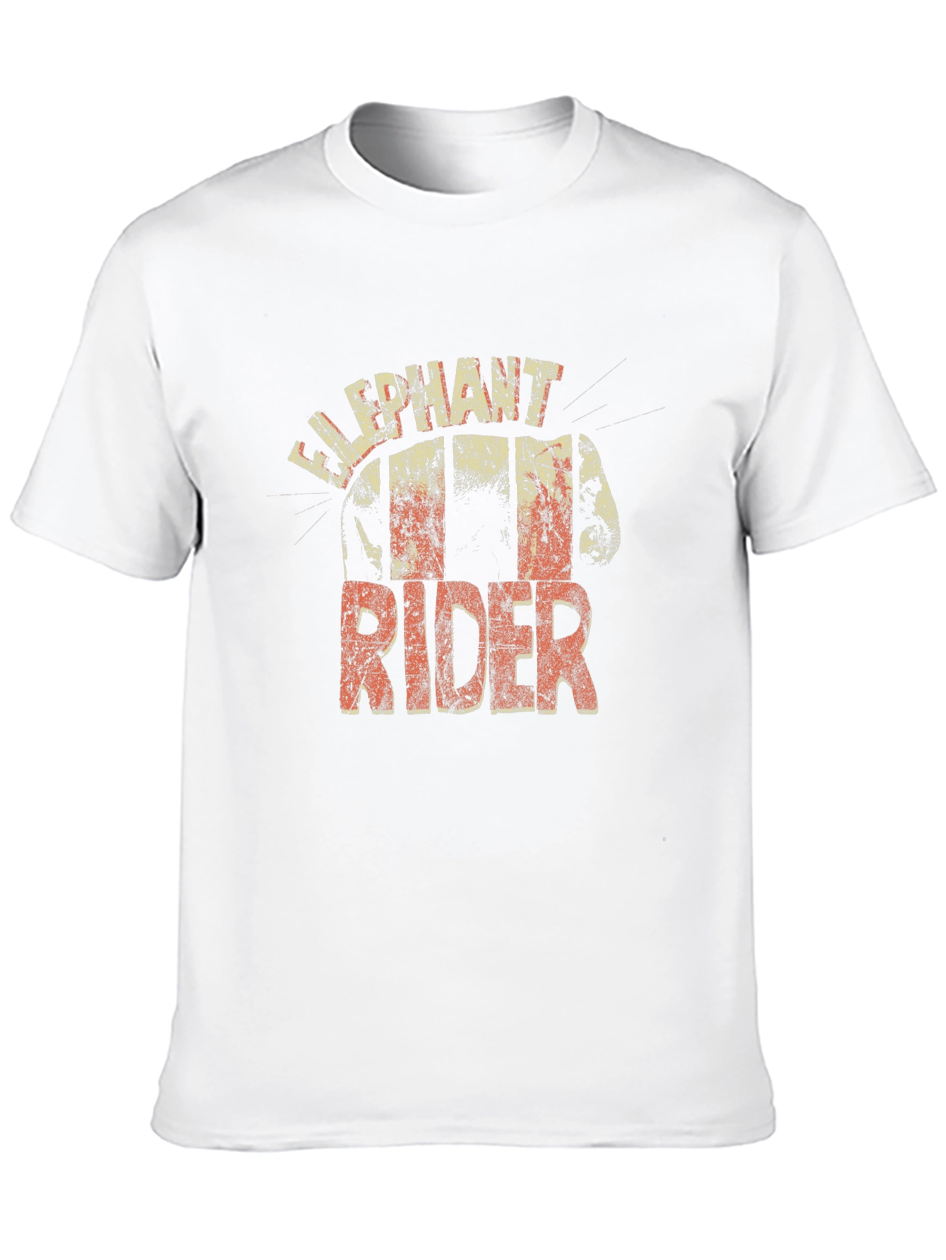 Black Elephant Rider Graphic Tee - Unique Distressed Design view 10