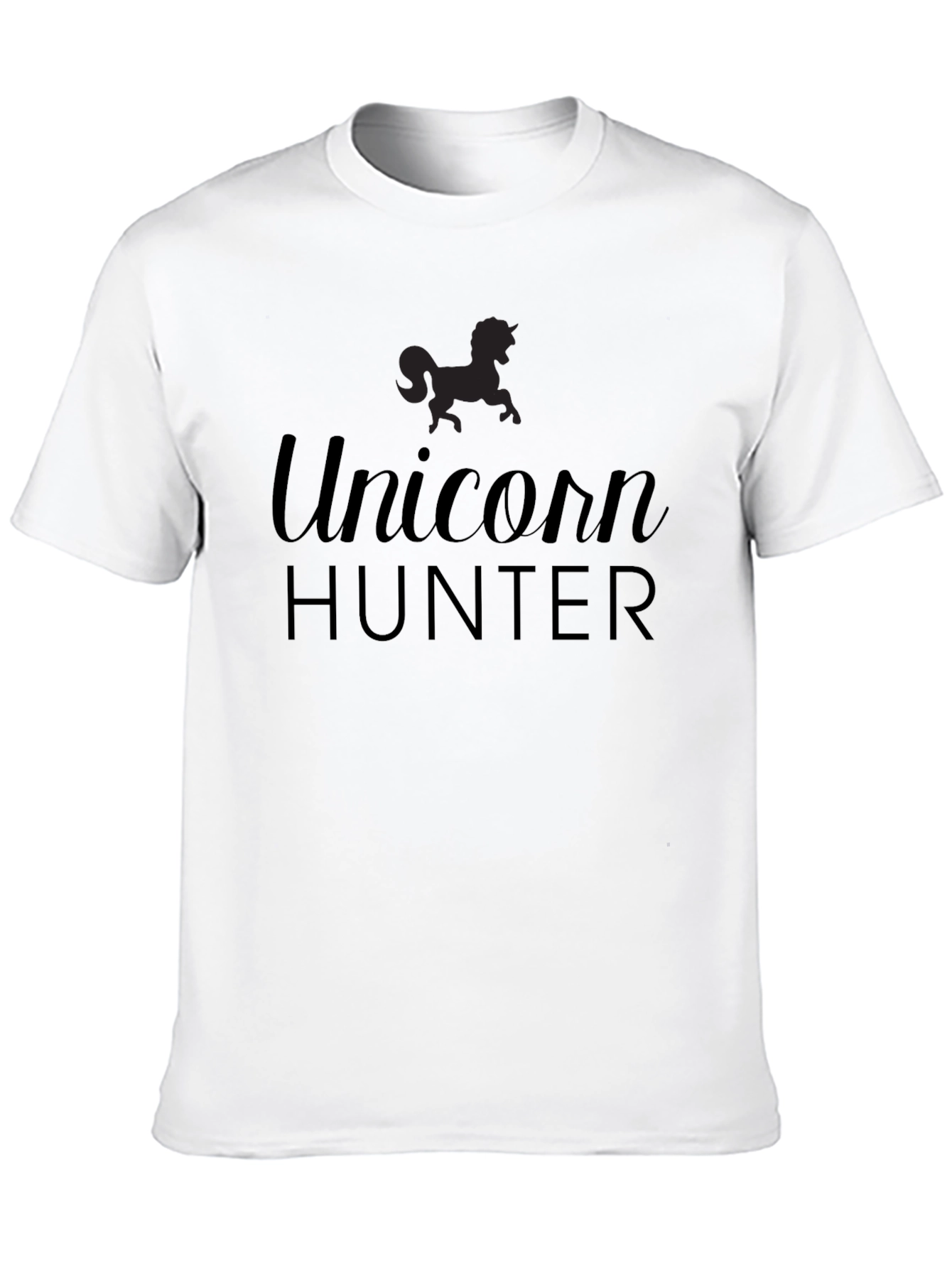 Black Unicorn Hunter Men's Black T-Shirt view 10