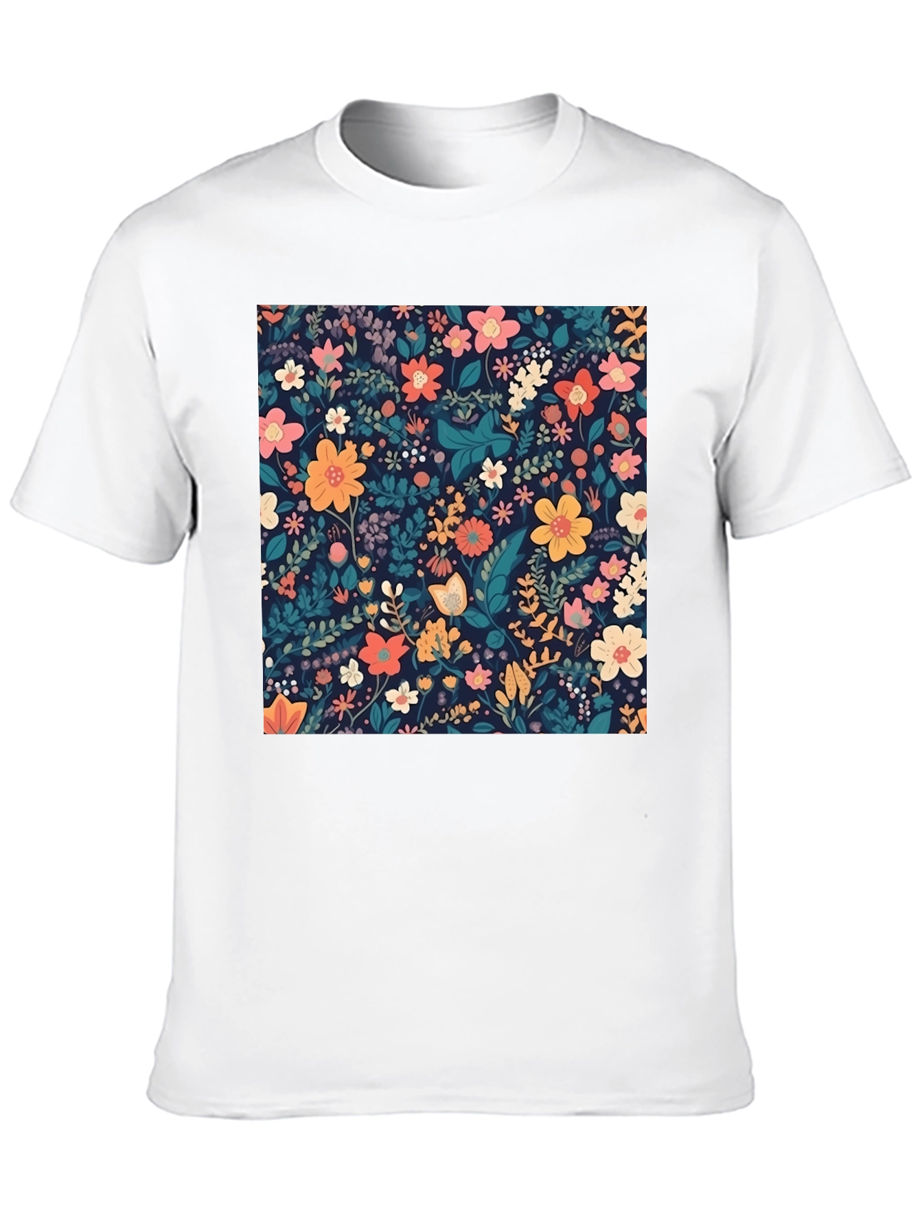 Black Floral Print Black T-Shirt view 10