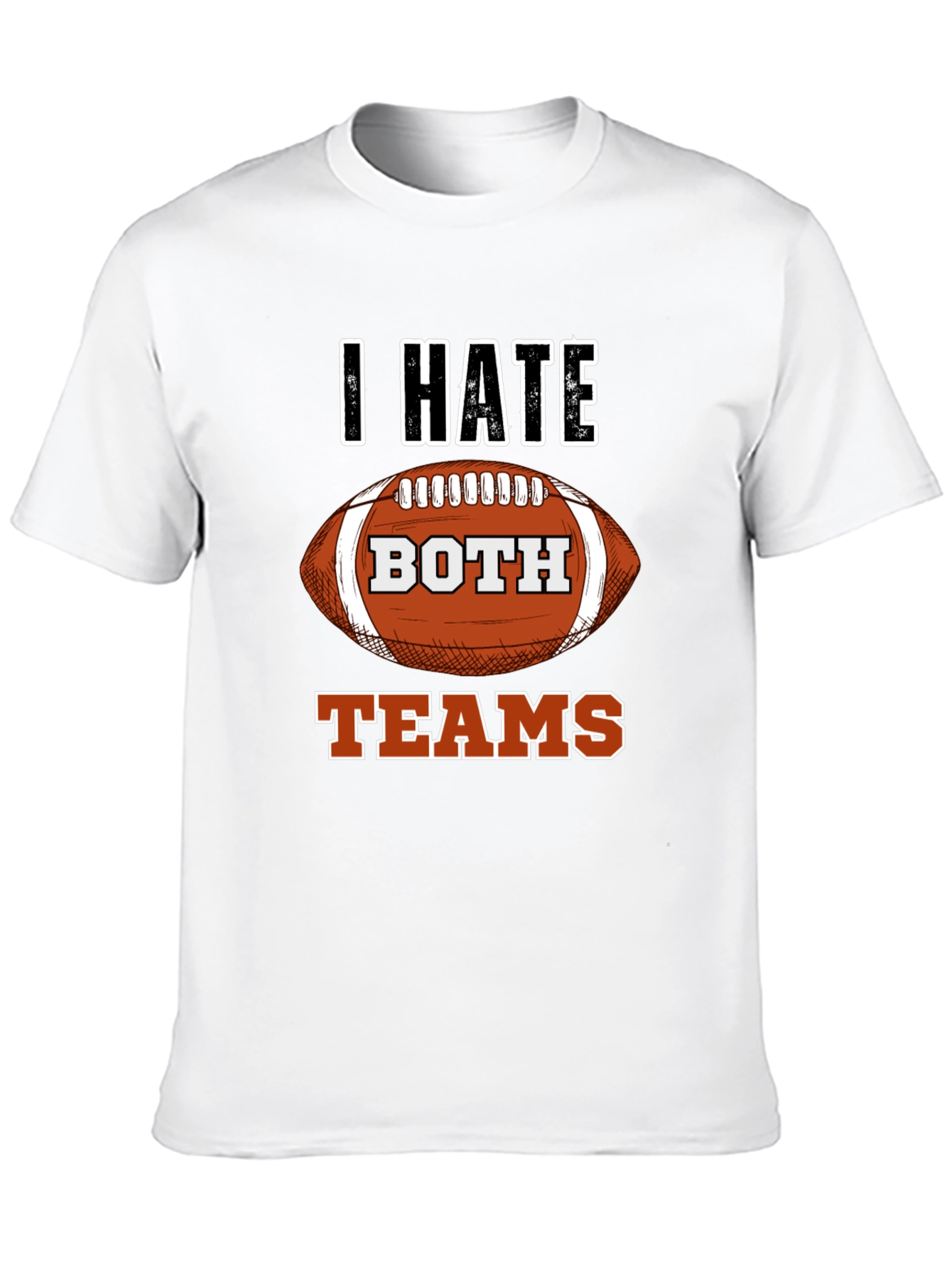 Black I Hate Both Teams Football T-Shirt view 10