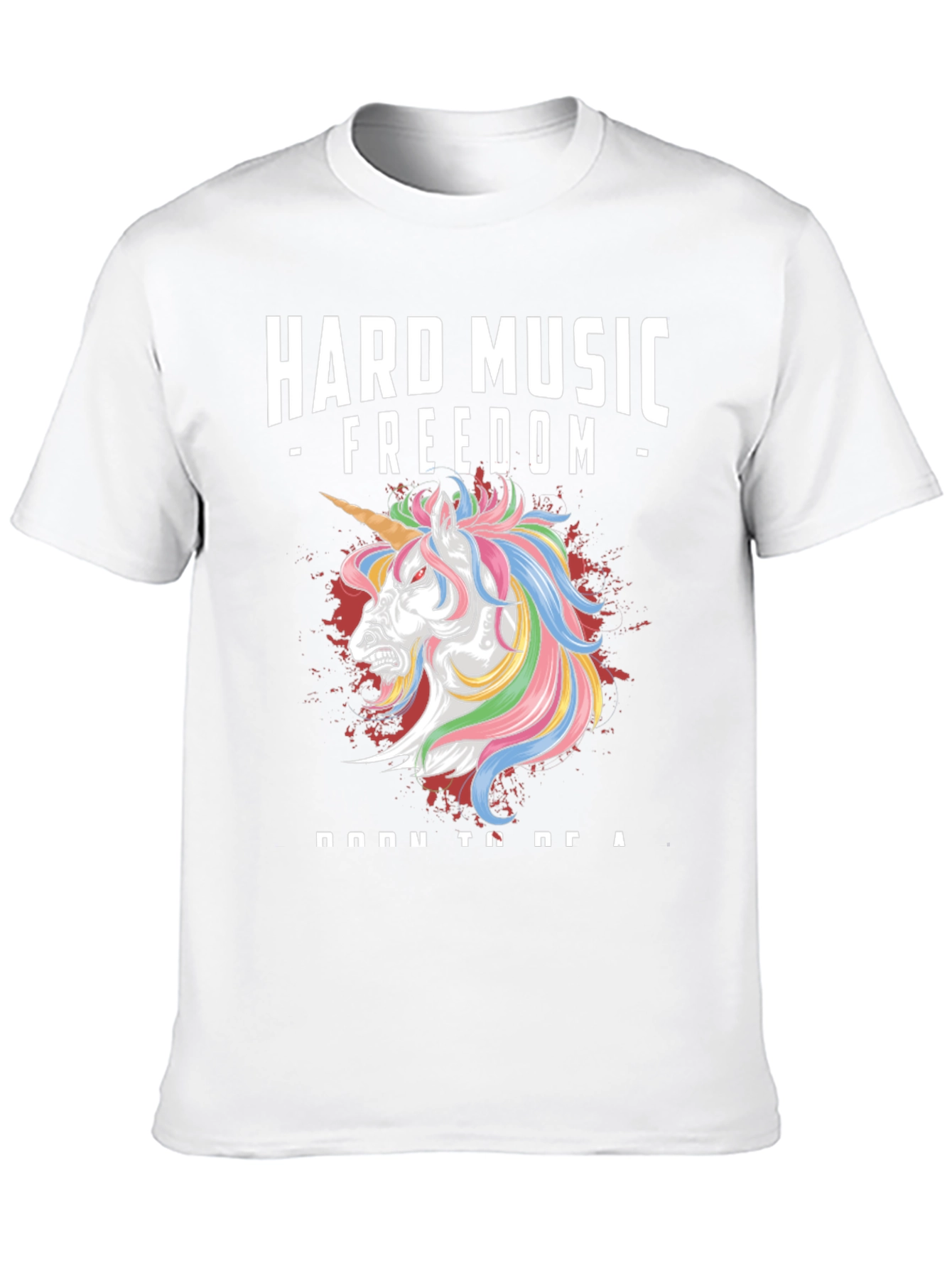 Black Hard Music Freedom Unicorn Graphic Tee view 10
