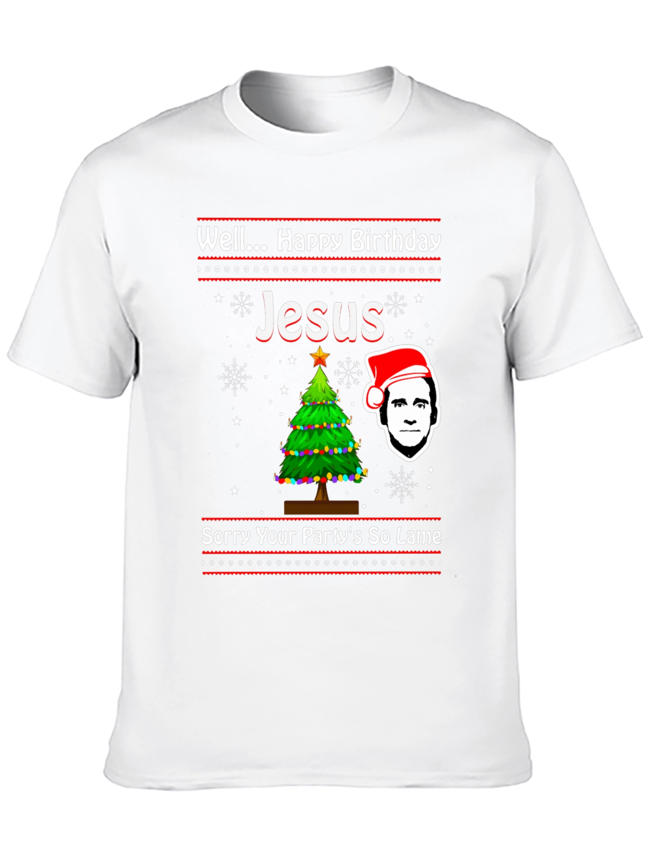 Black Well Happy Birthday Jesus Funny Christmas T-Shirt view 10