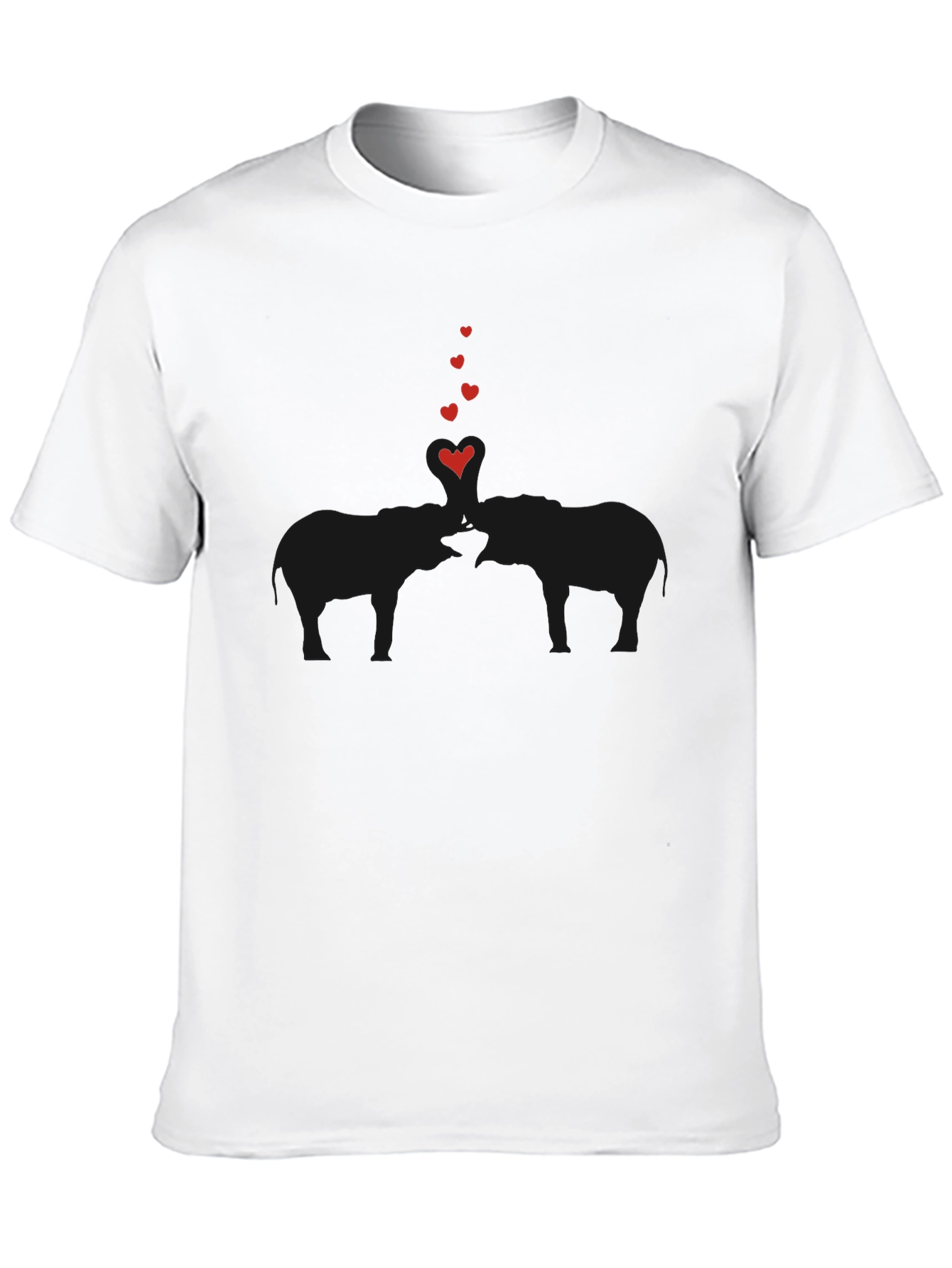 Black Elephant Love Tee - Soft Black Cotton Graphic T-Shirt view 10