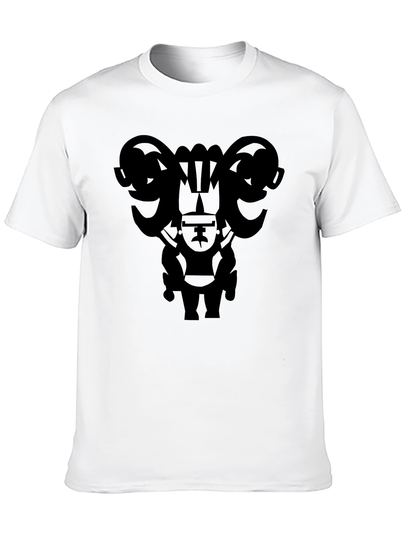 Black Tribal Art Graphic Black T-Shirt view 10