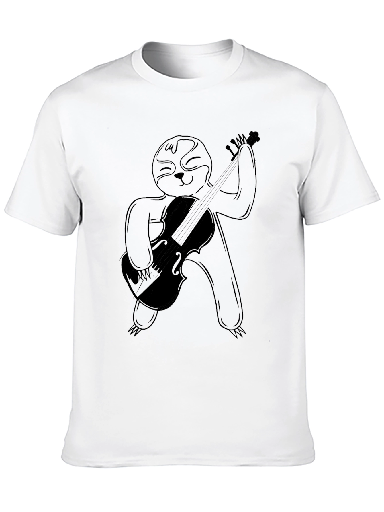 Black Sloth Musician Black T-Shirt view 10