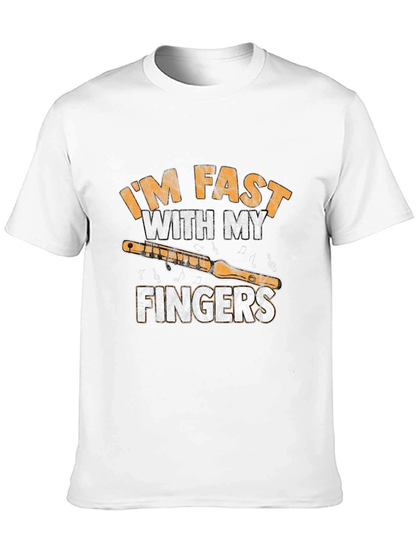 Black I'm Fast With My Fingers Flute T-Shirt view 10