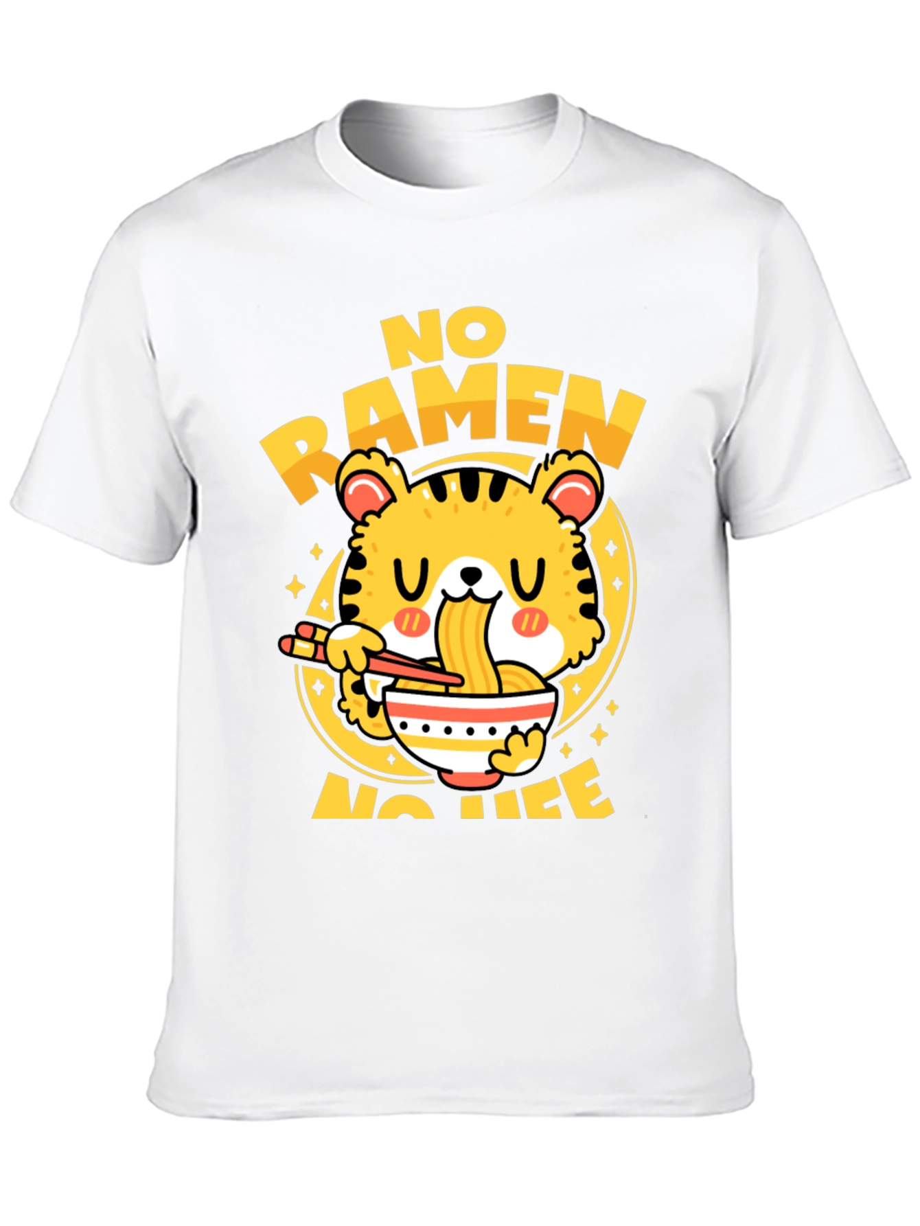 Black No Ramen No Life Graphic Tee - Black Cotton T-Shirt view 10