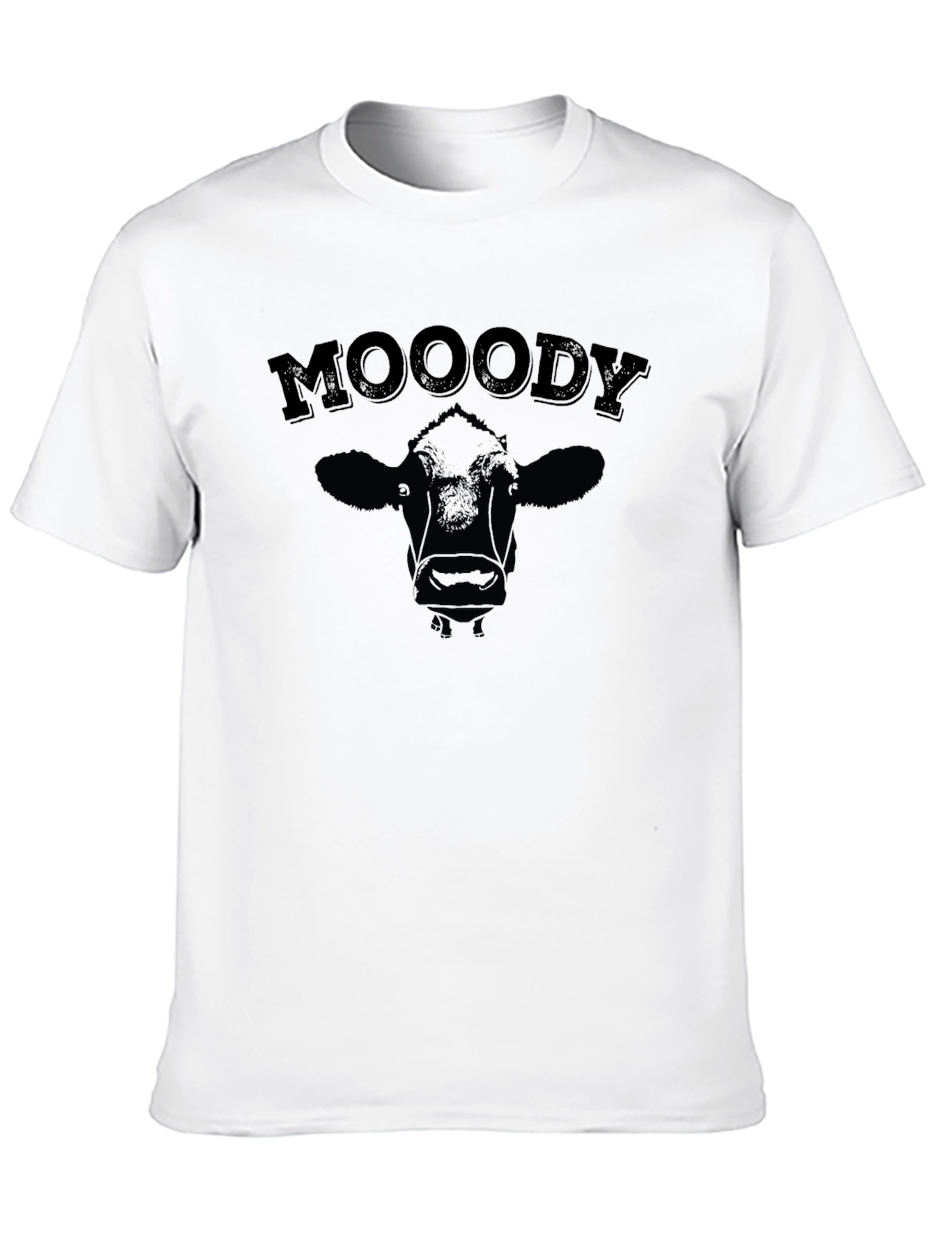 Black Moody Cow Graphic T-Shirt - Unisex Cotton Tee view 10