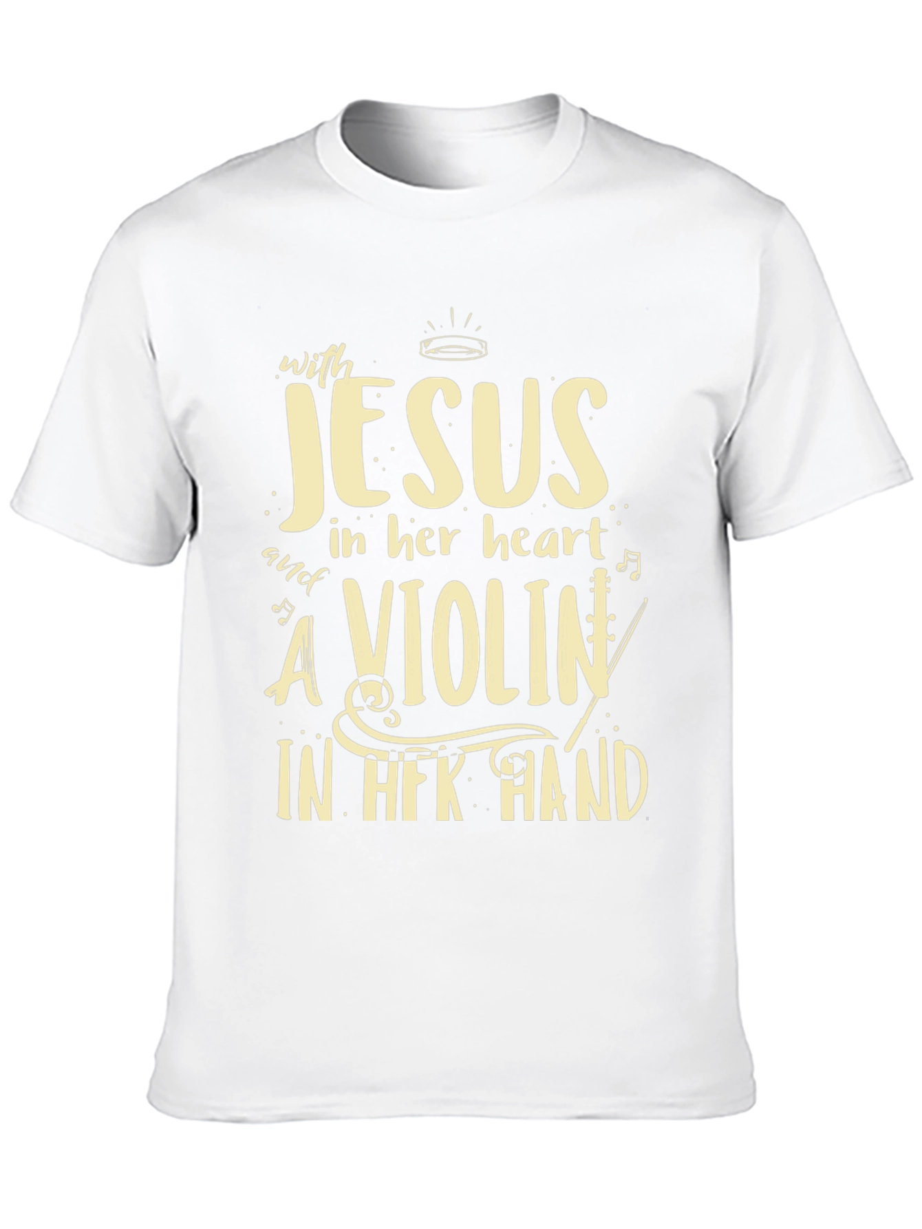 Black Jesus & Violin T-Shirt: Heartfelt Harmony view 10