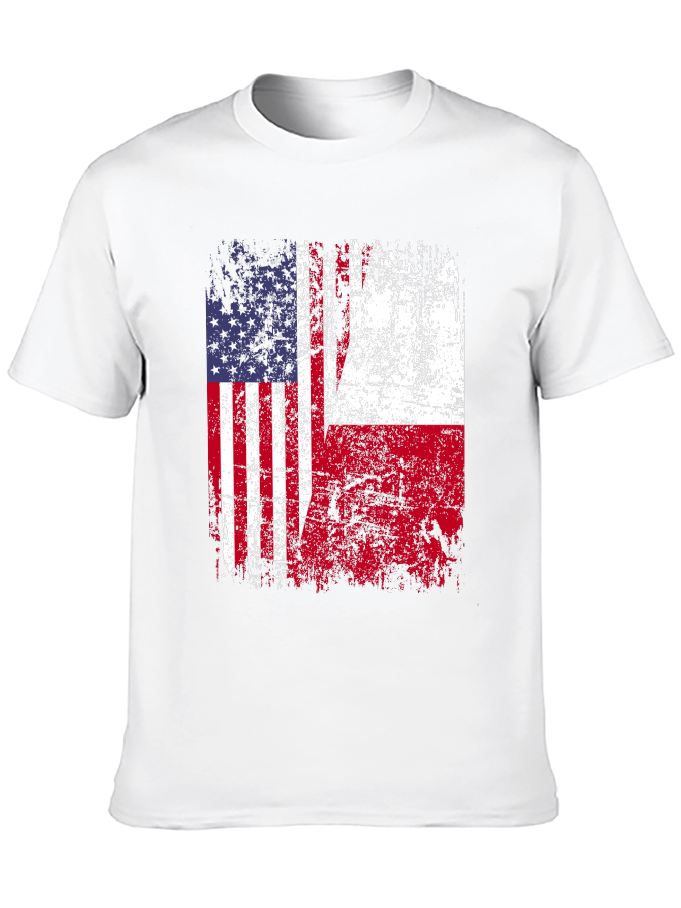 Black USA & Poland Flag T-Shirt view 10