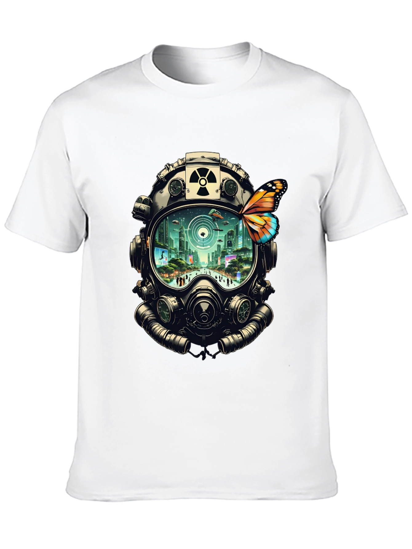 Gas Mask Cityscape Graphic Tee - 10