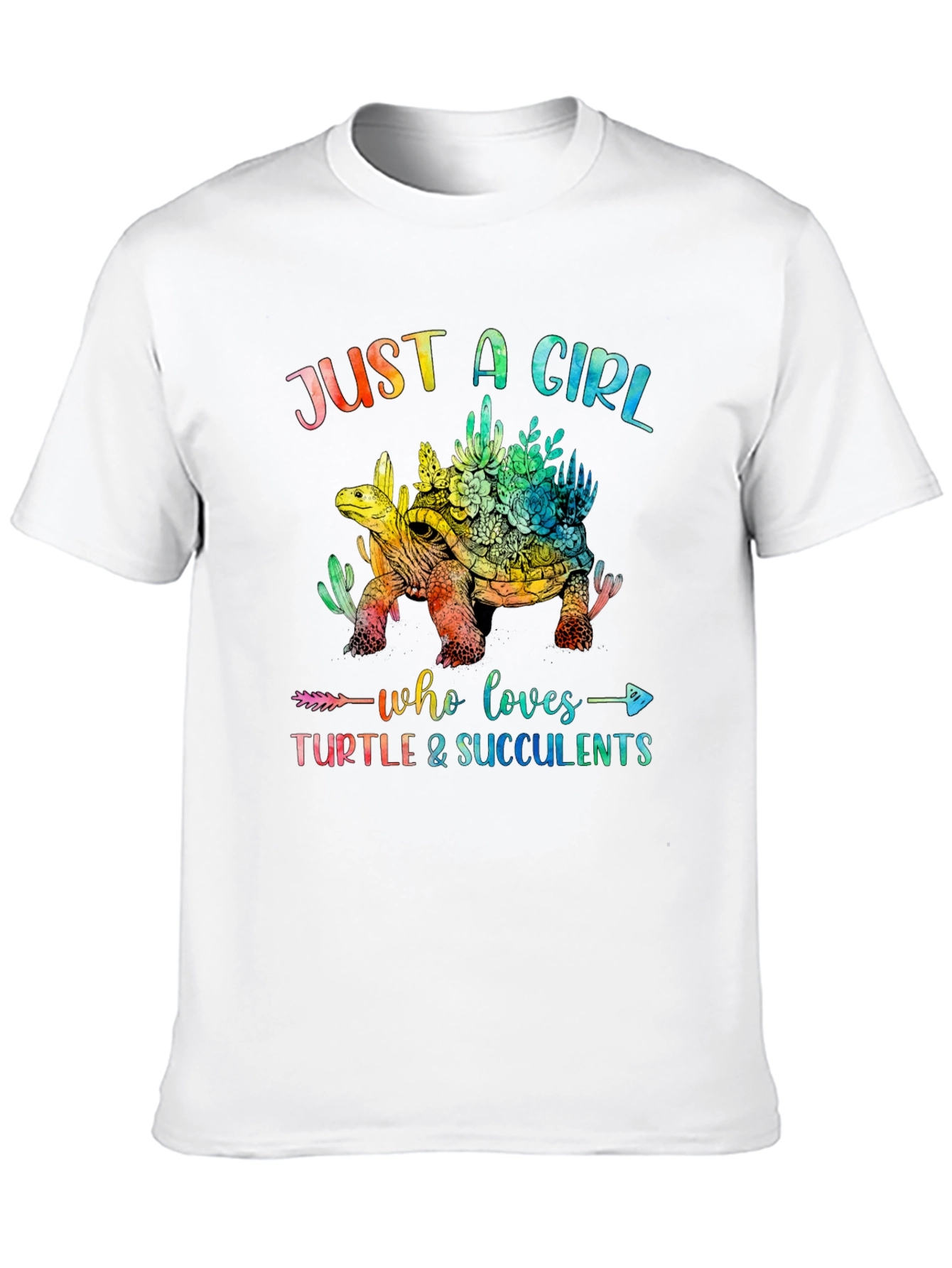 Black Girl's Turtle and Succulent Graphic Tee view 10