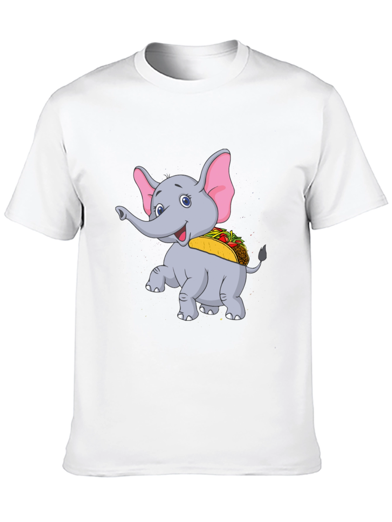 Black Elephant Taco T-Shirt - Cute Cartoon Animal Tee view 10