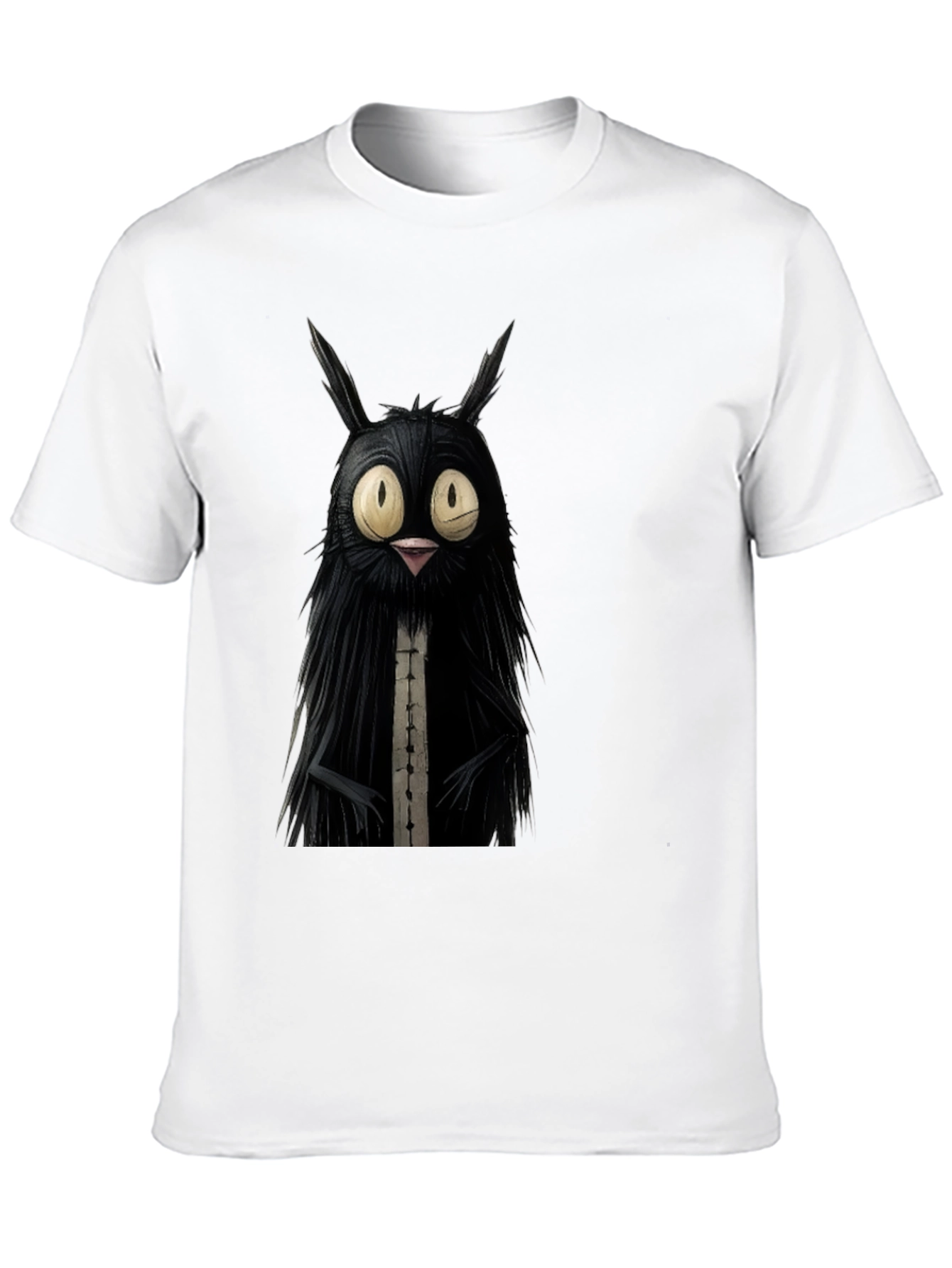 Black Creepy Cute Cat T-Shirt - Black view 10