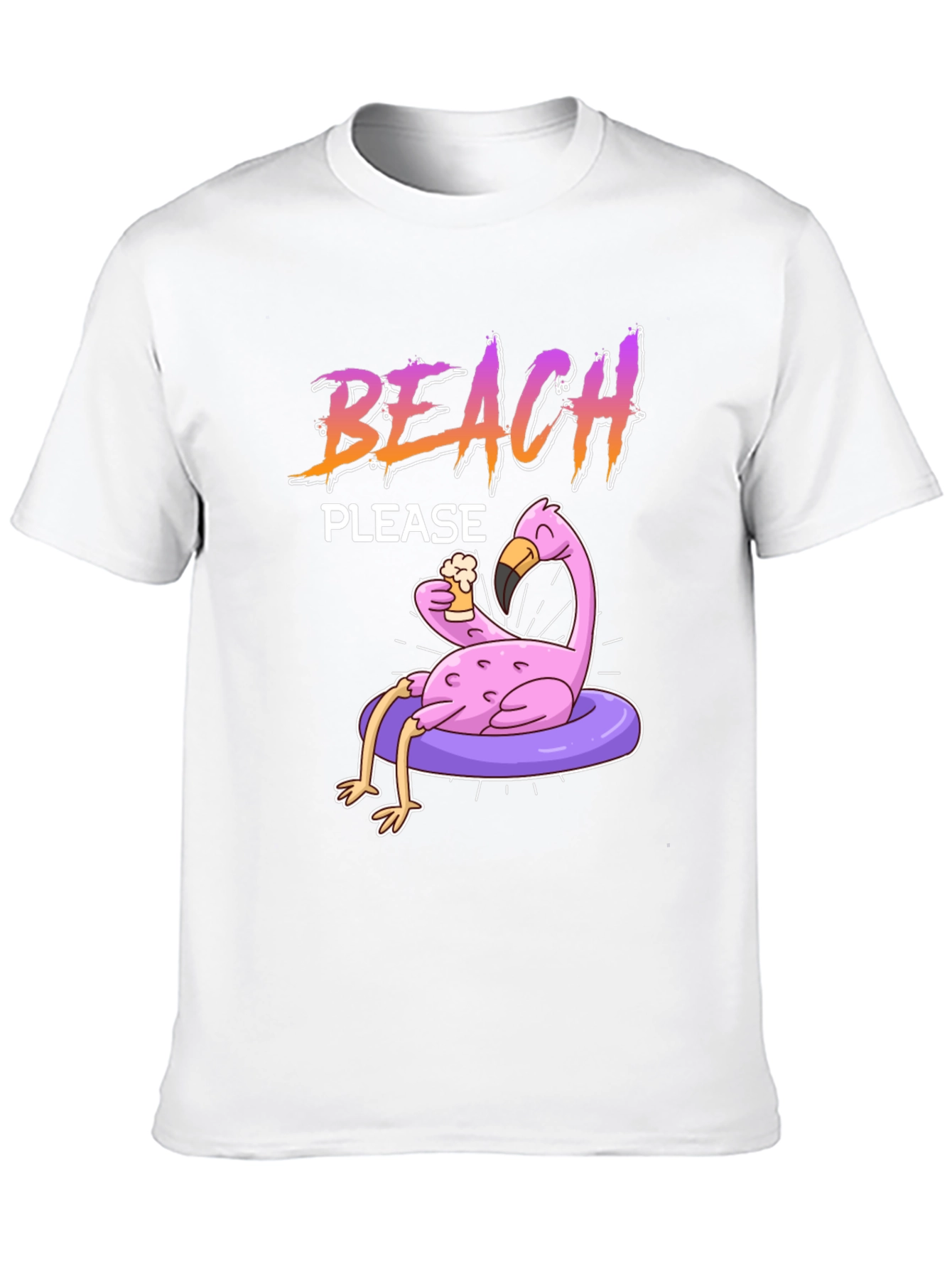 Black Beach Please Flamingo T-Shirt view 10