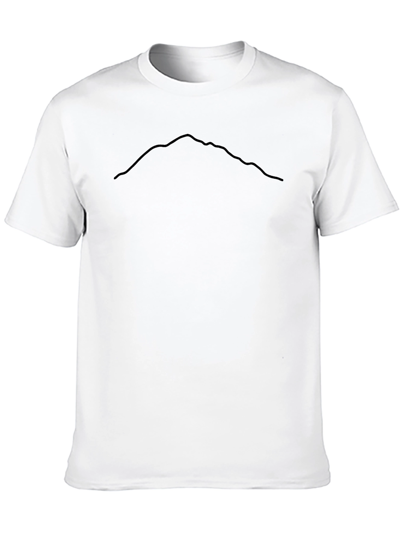 Black Mountain Outline Black T-Shirt view 10