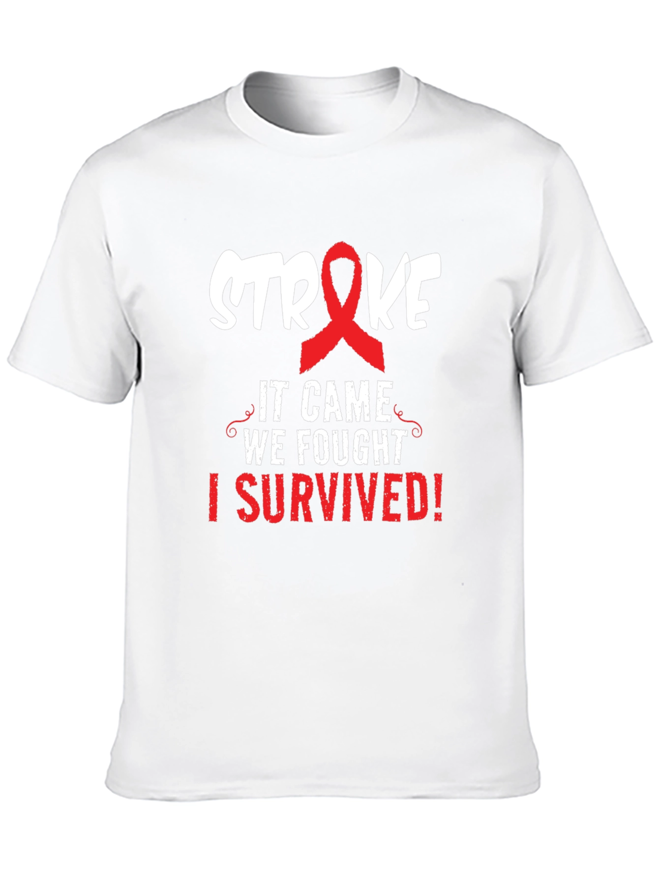 Black Stroke Survivor T-Shirt - It Came We Fought I Survived view 10