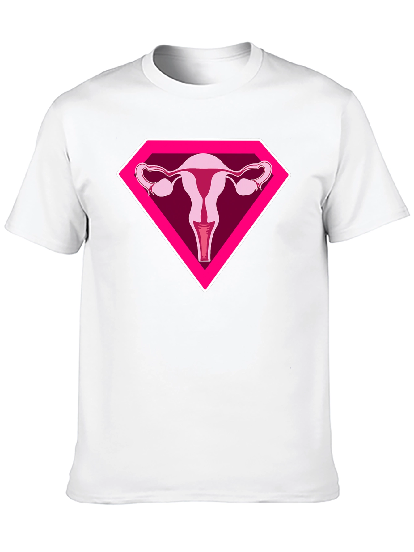 Black Uterus Superhero Graphic Tee - Black Cotton T-Shirt view 10
