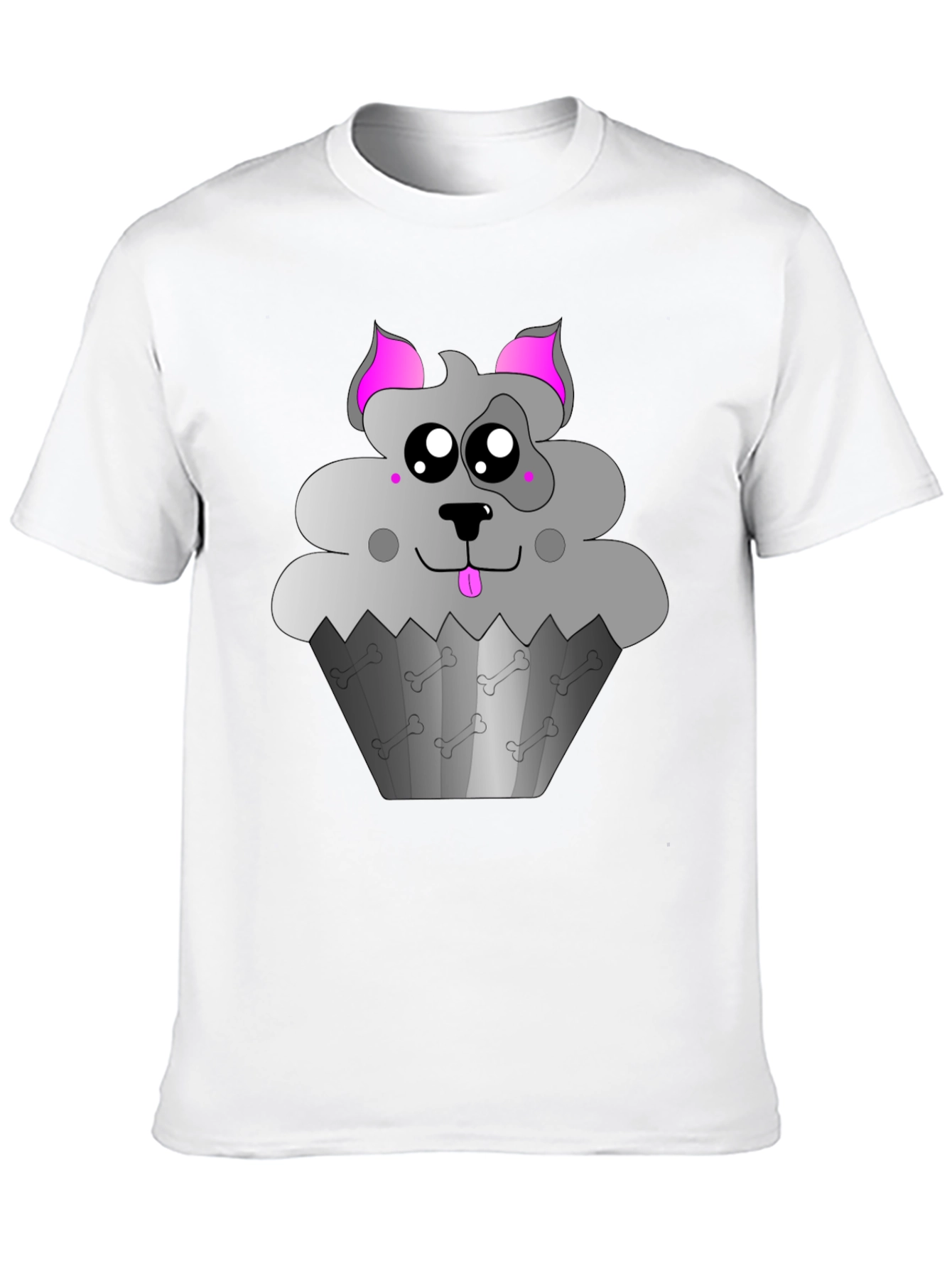 Black Cute Dog Cupcake Graphic Tee - Black view 10