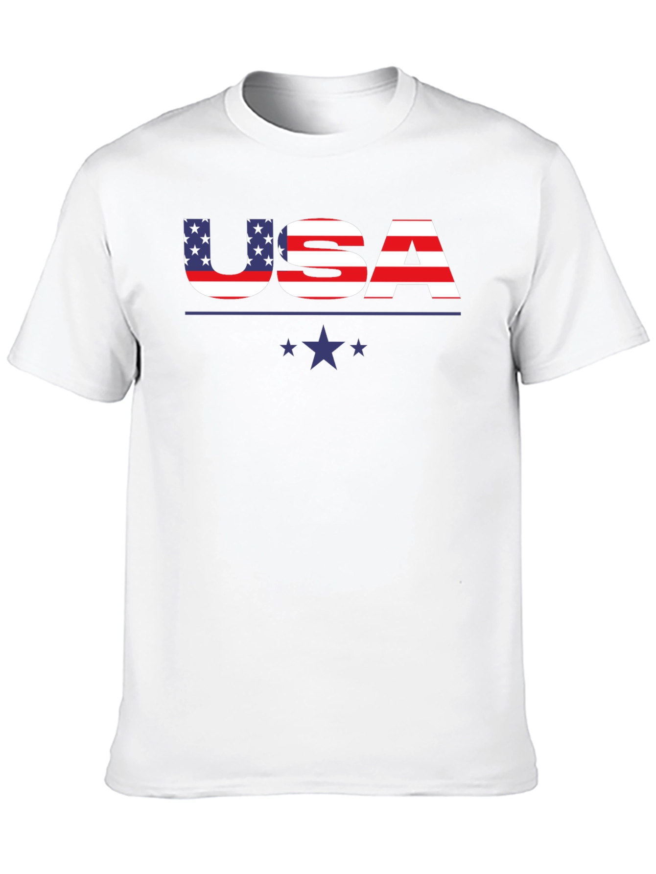 Black USA Flag Graphic Print Crew Neck T-Shirt view 10