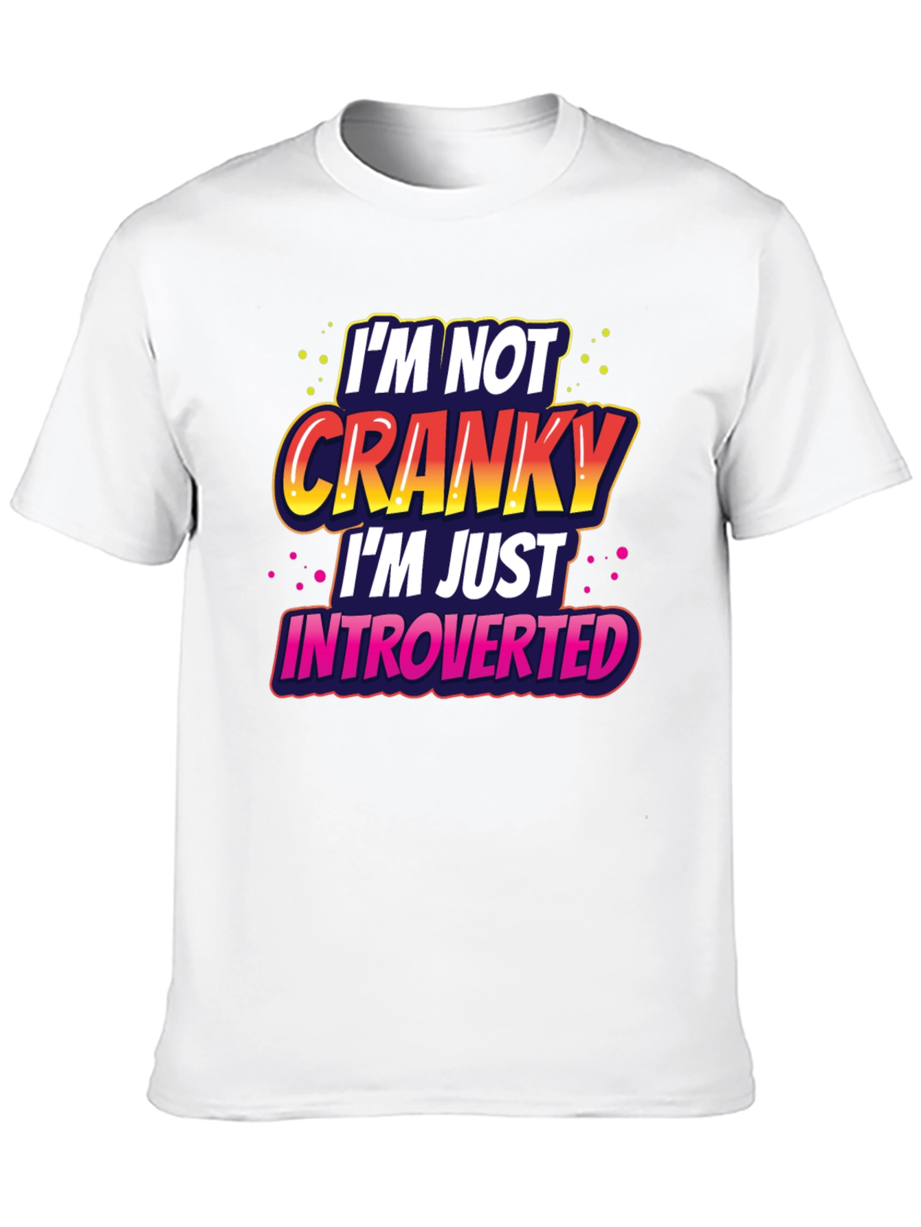 Black Introverted Graphic Tee -  Funny Novelty T-Shirt view 10