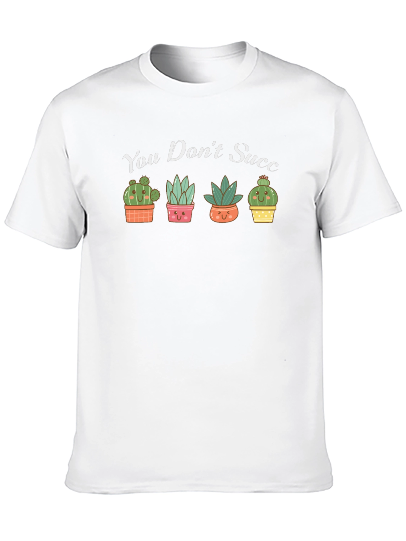 Black Cute Succulent Graphic T-Shirt - You Don't Succ view 10