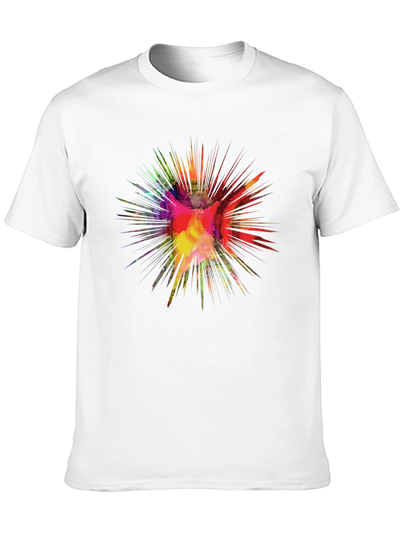 Black Colorful Burst Graphic Black T-Shirt view 10