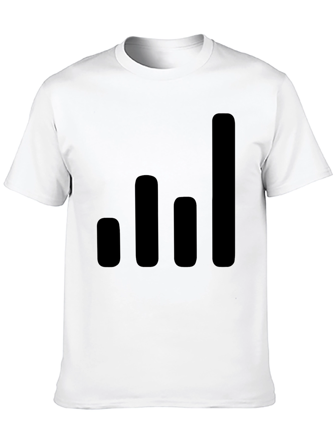 Black Modern Black T-Shirt with Graphic Bars Design view 10