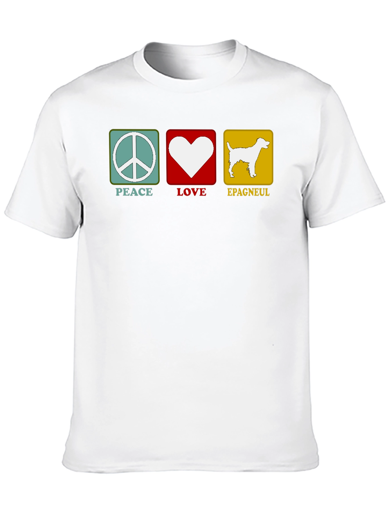 Black Peace Love Epagneul Dog T-Shirt view 10