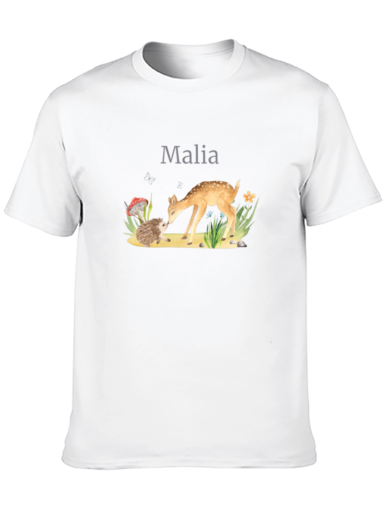 Black Malia Deer & Hedgehog Black T-Shirt view 10