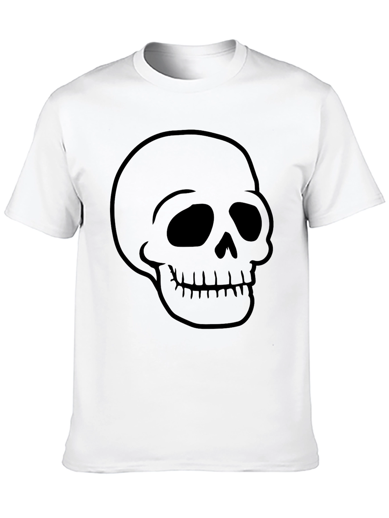 Black Skull Graphic Print Men's Black T-Shirt view 10