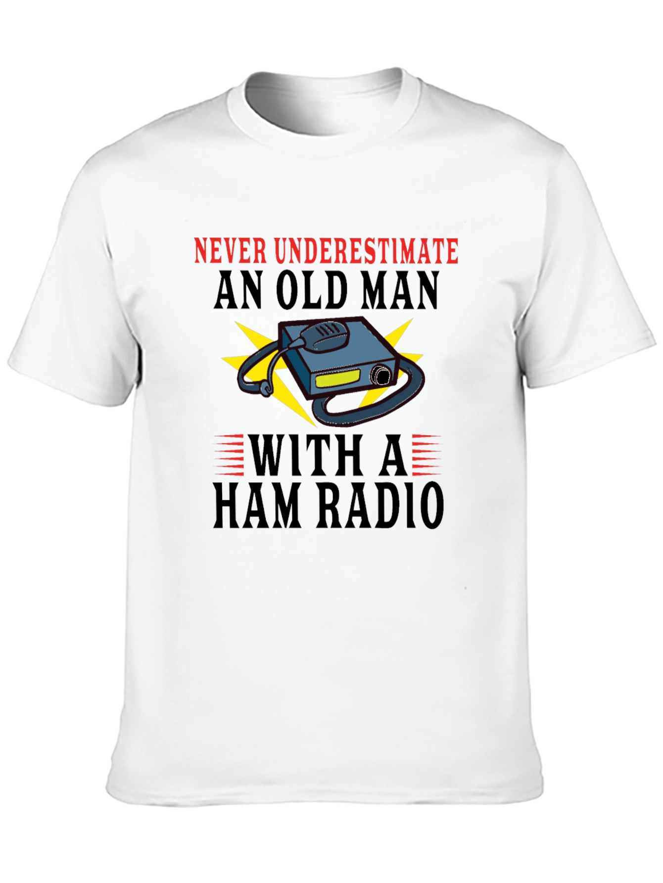 Black Ham Radio Old Man T-Shirt view 10
