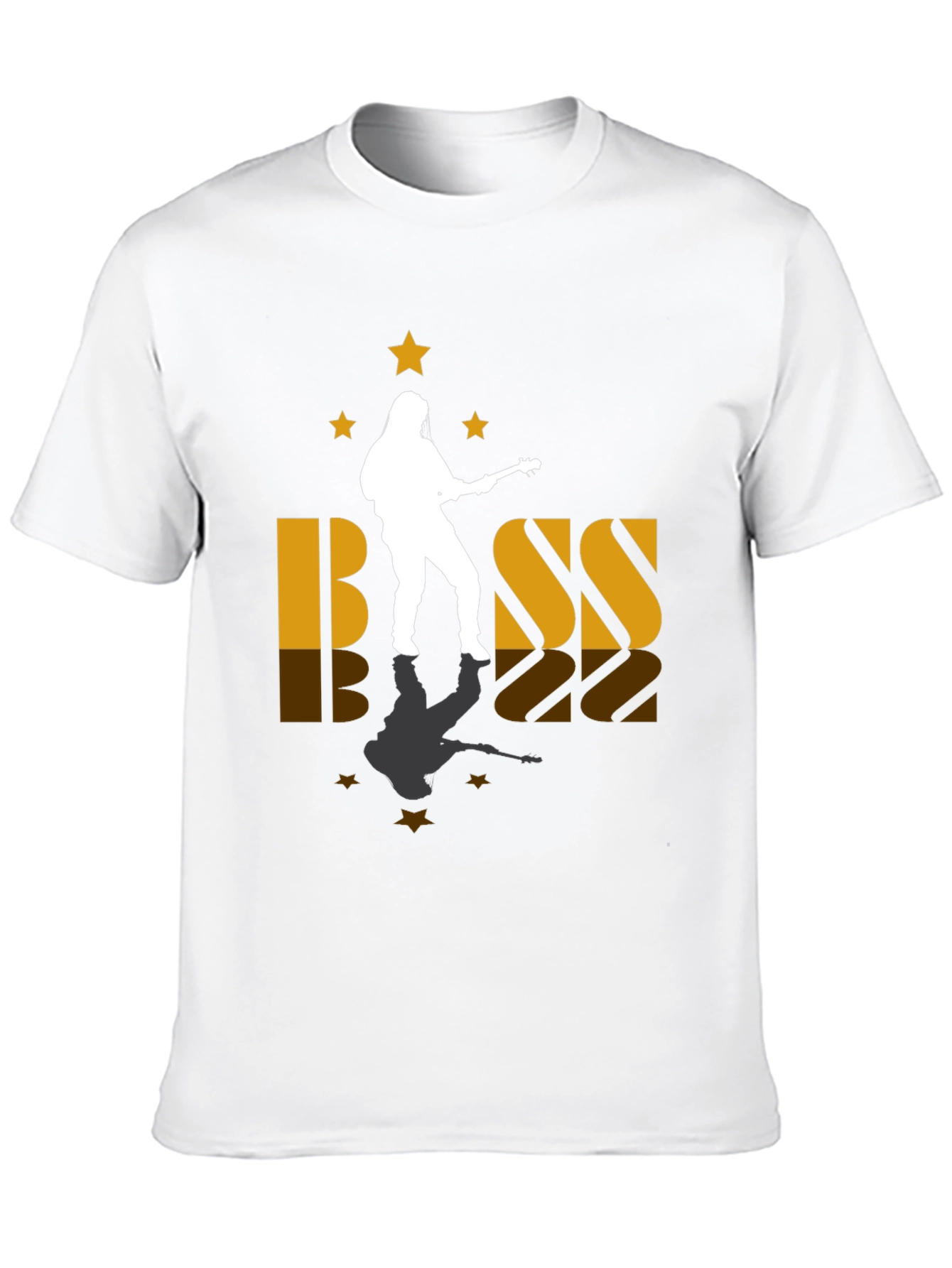 Black Bass Guitar Player Silhouette Graphic Tee view 10