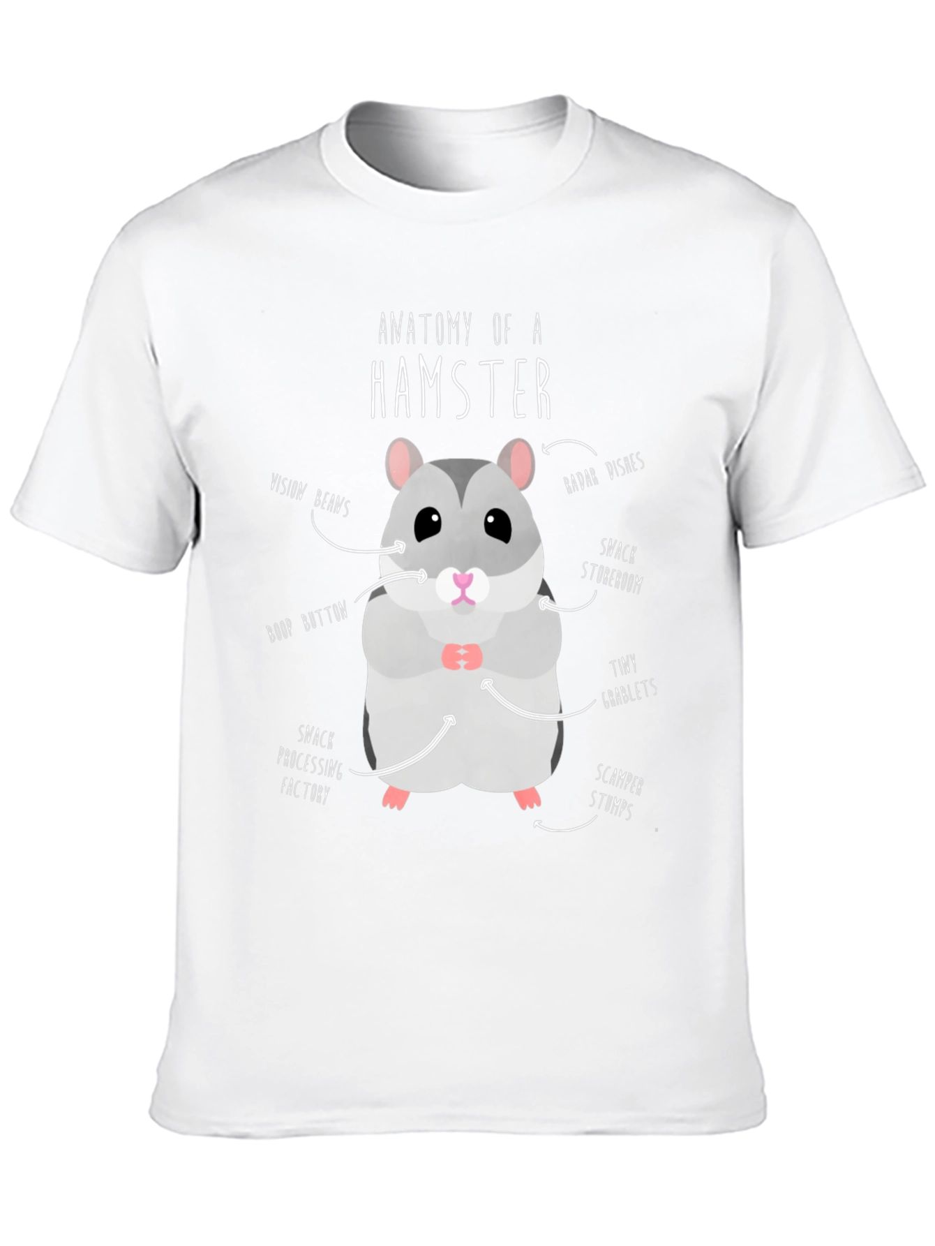 Black Anatomy of a Hamster Funny T-Shirt view 10