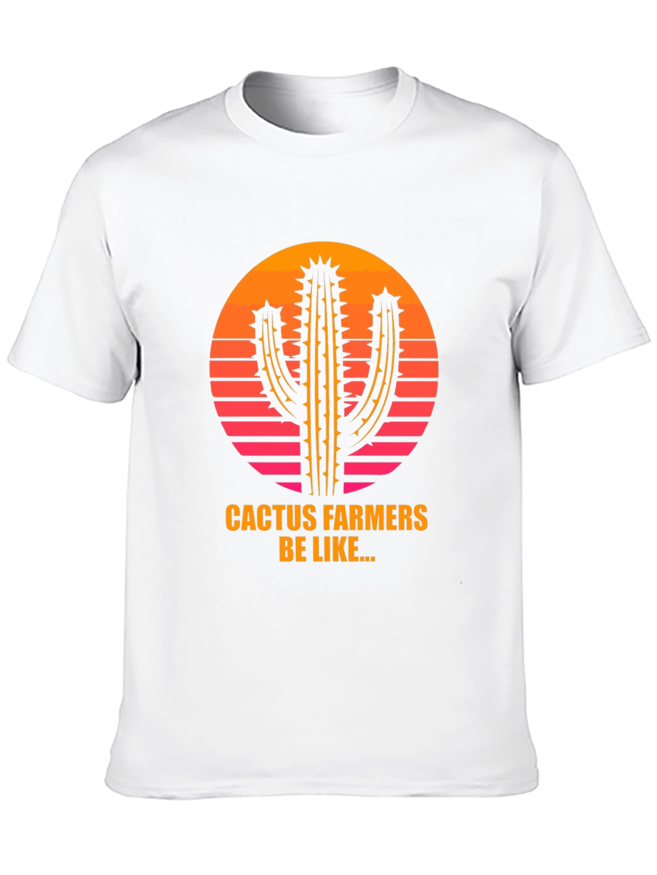 Cactus Farmer Graphic Tee - Retro Sunset Design - 10