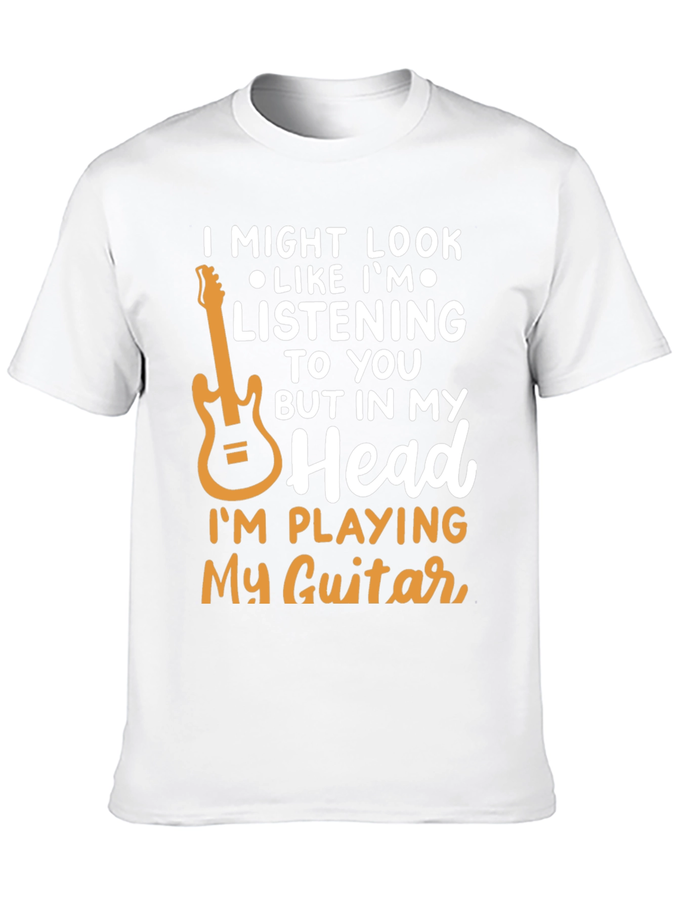 Black Guitar Lover T-Shirt - "In My Head I'm Playing Guitar" view 10