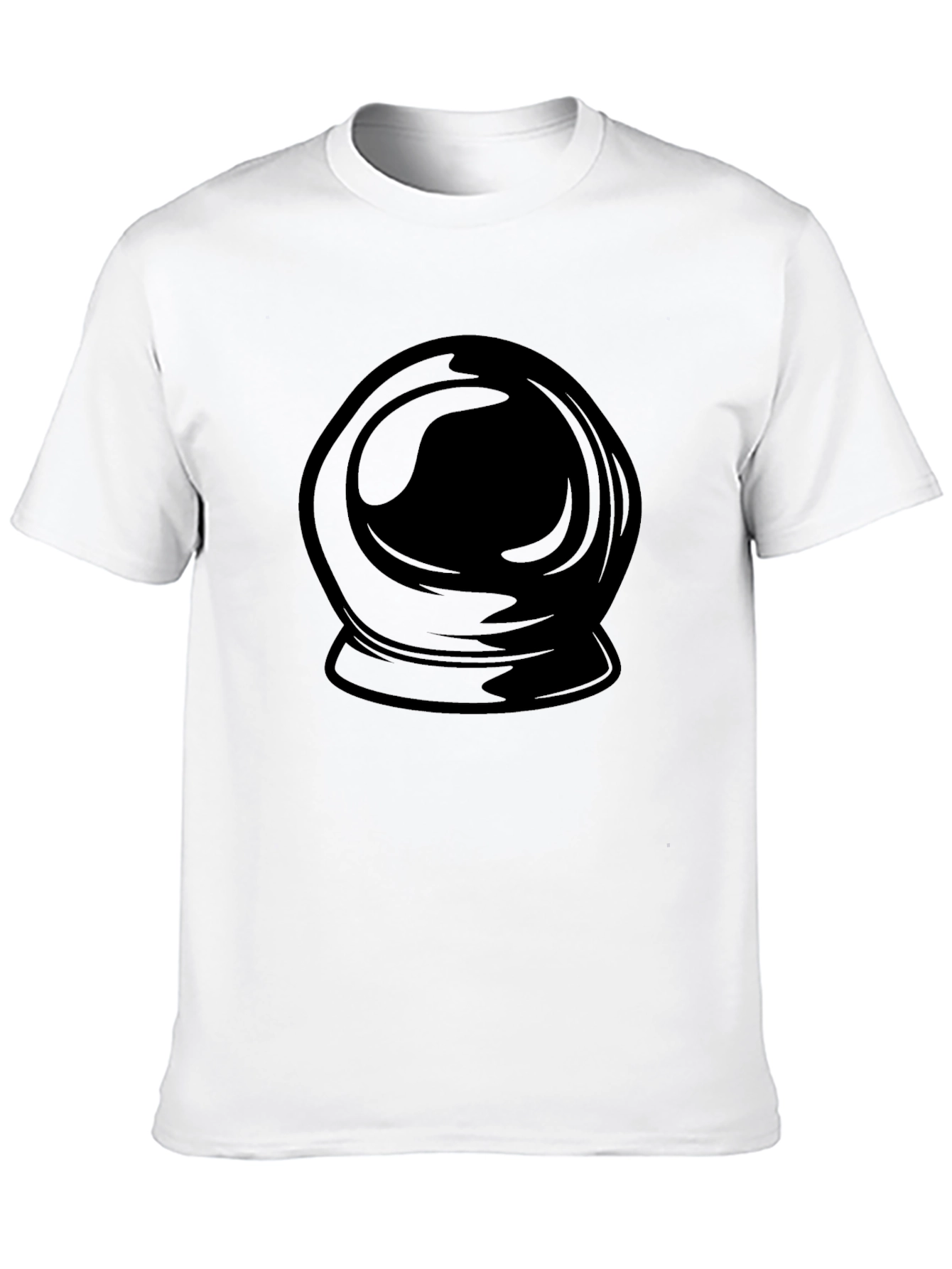 Black Astronaut Helmet Graphic Print Black T-Shirt view 10