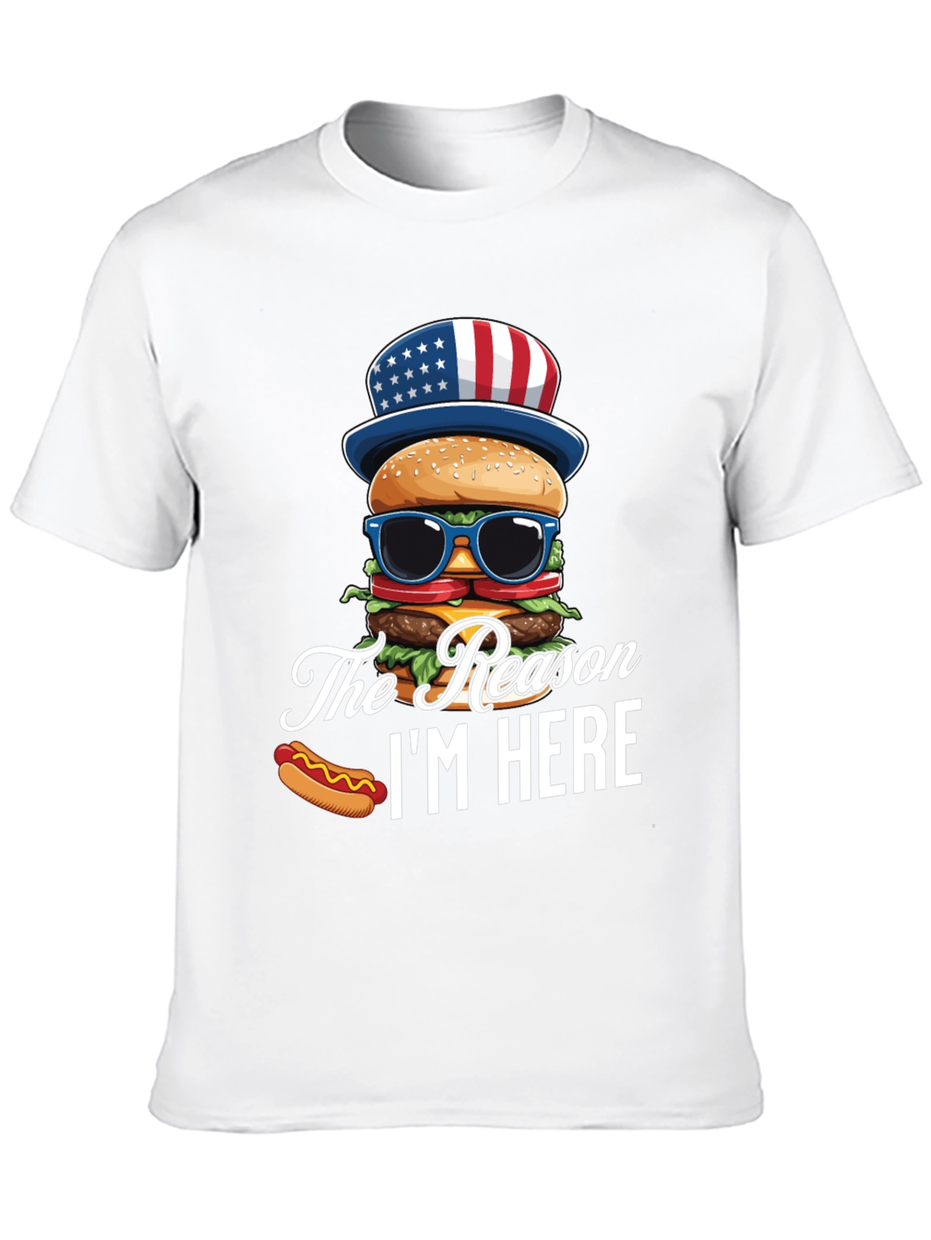 Black Patriotic Burger T-Shirt - The Reason I'm Here view 10