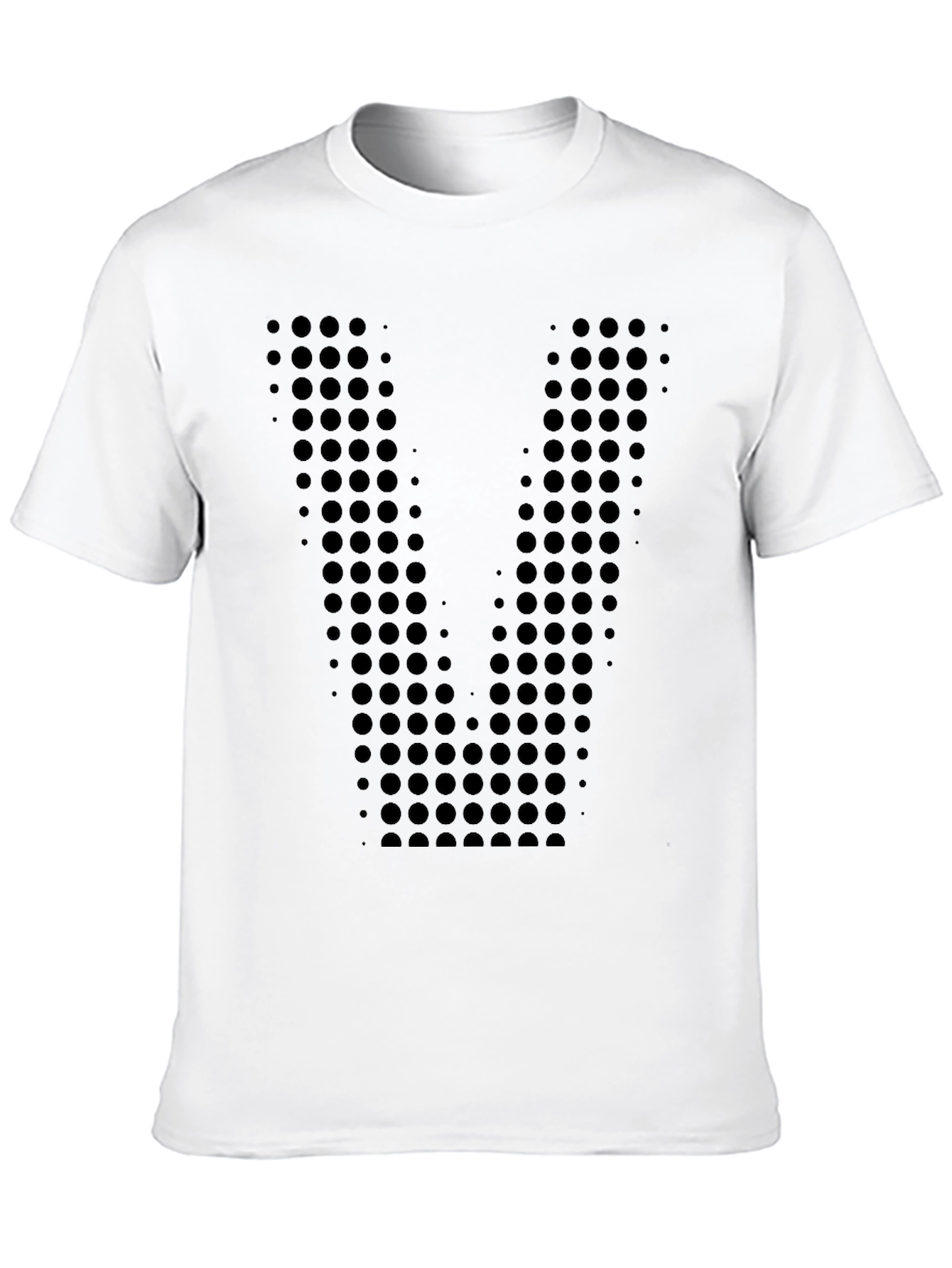 Black Geometric Dot Pattern Black T-Shirt view 10