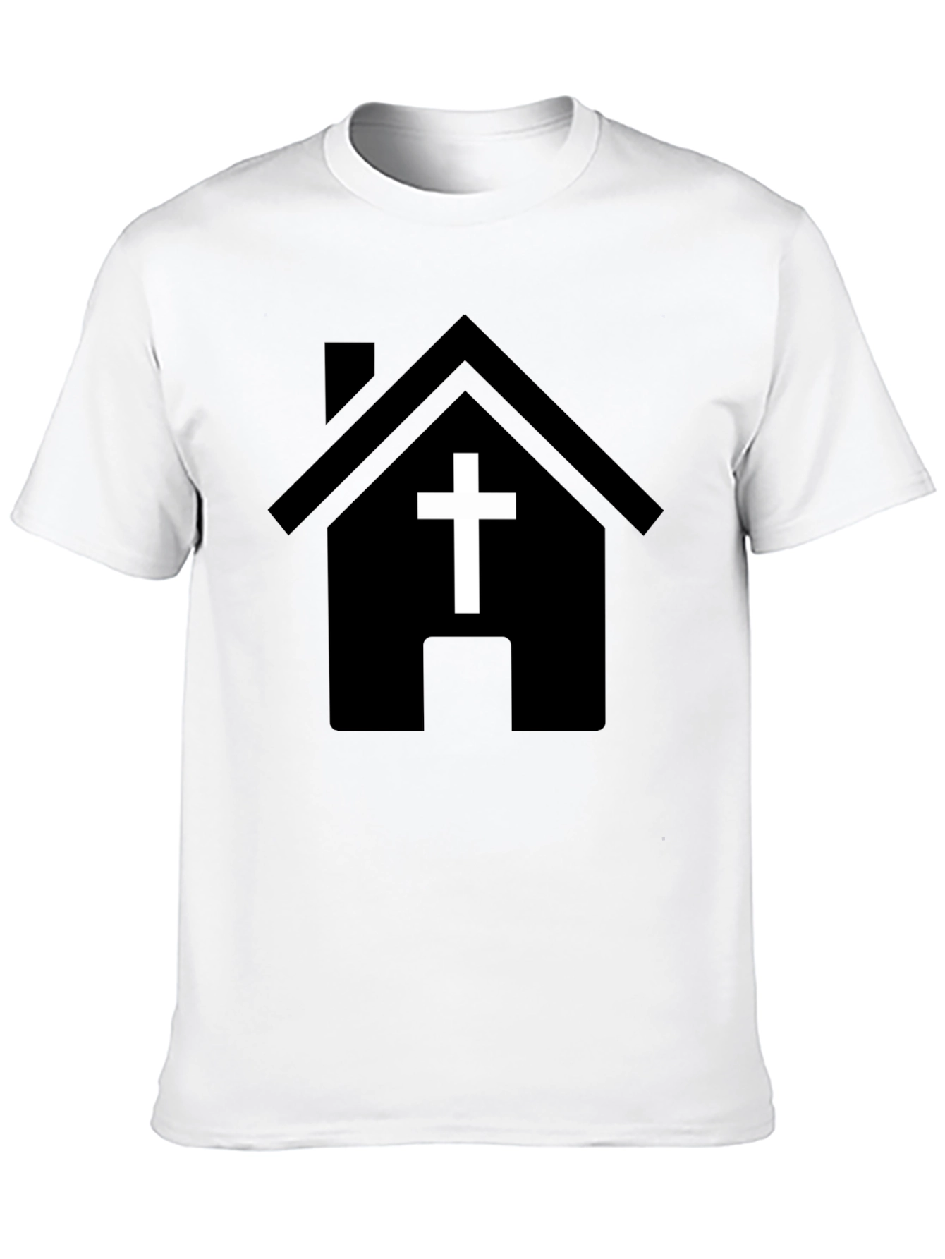 Black Church House Graphic T-Shirt - Religious Apparel view 10