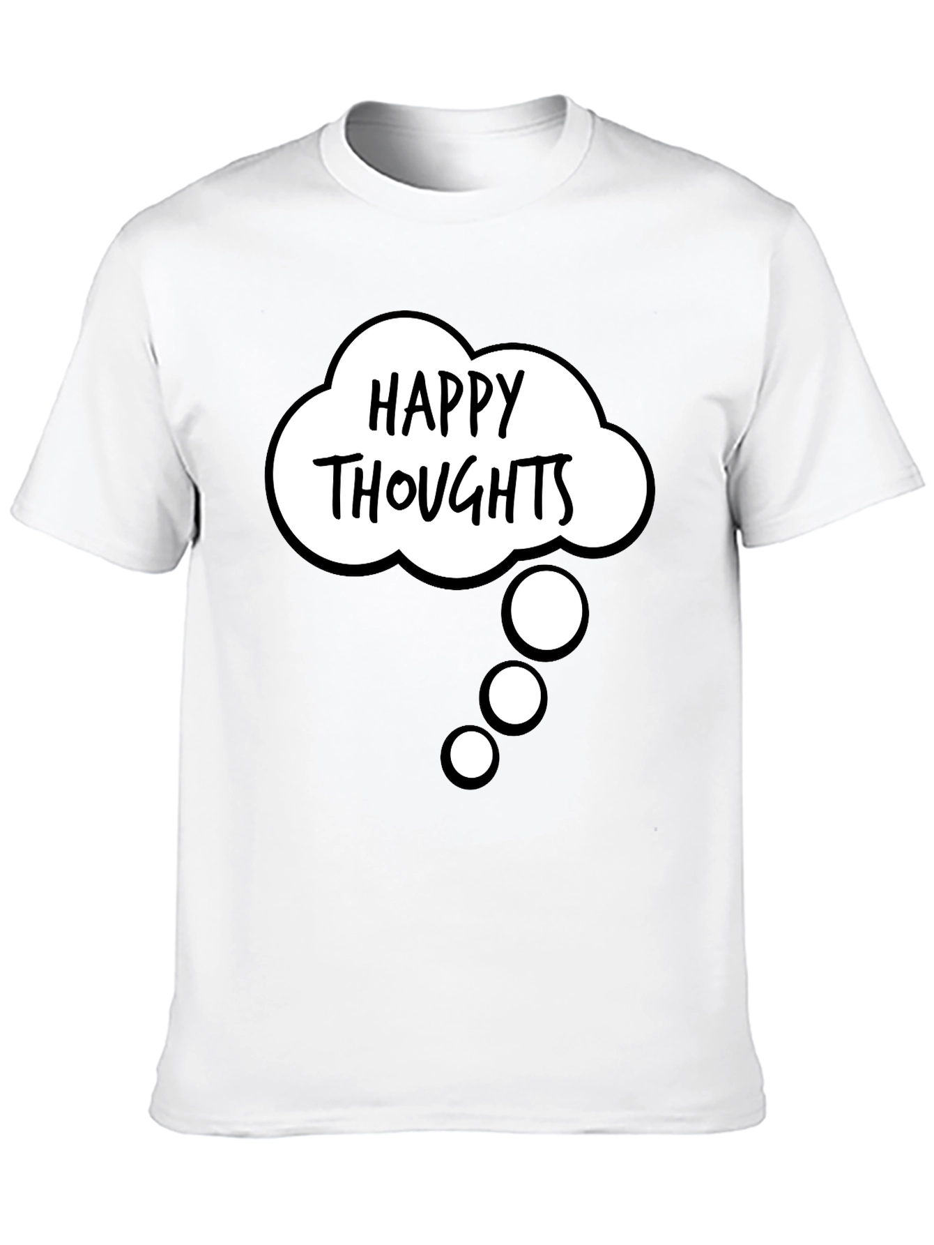 Black Happy Thoughts Graphic T-Shirt view 10
