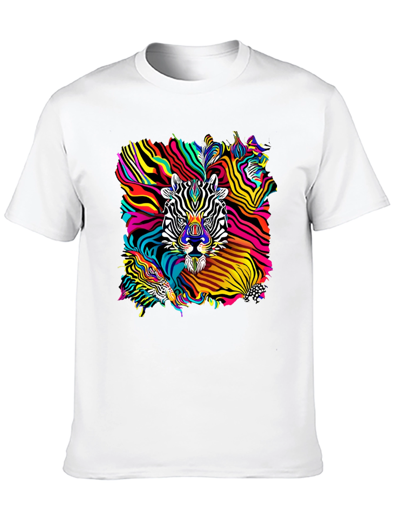 Black Psychedelic Zebra Graphic T-Shirt - Black view 10