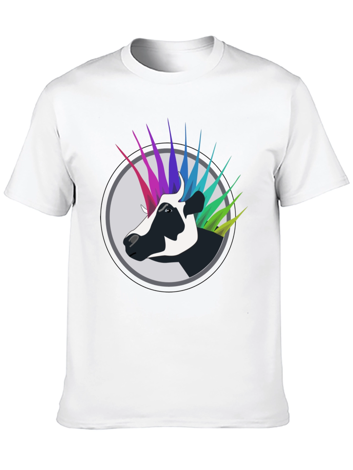 Black Cow Punk T-Shirt - Black Cotton Graphic Tee view 10