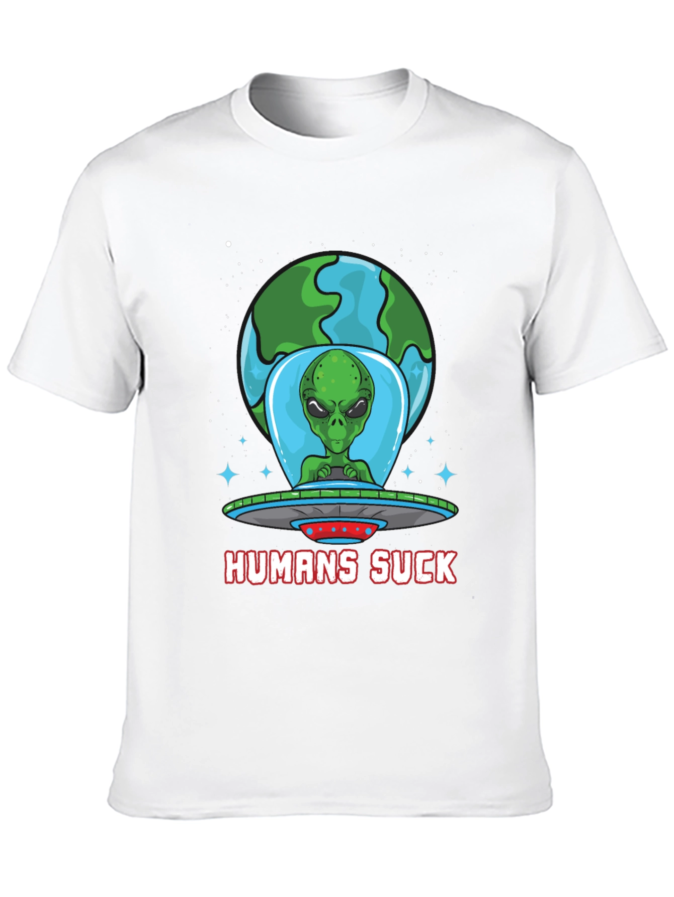 Black Humans Suck Alien T-Shirt - Black view 10